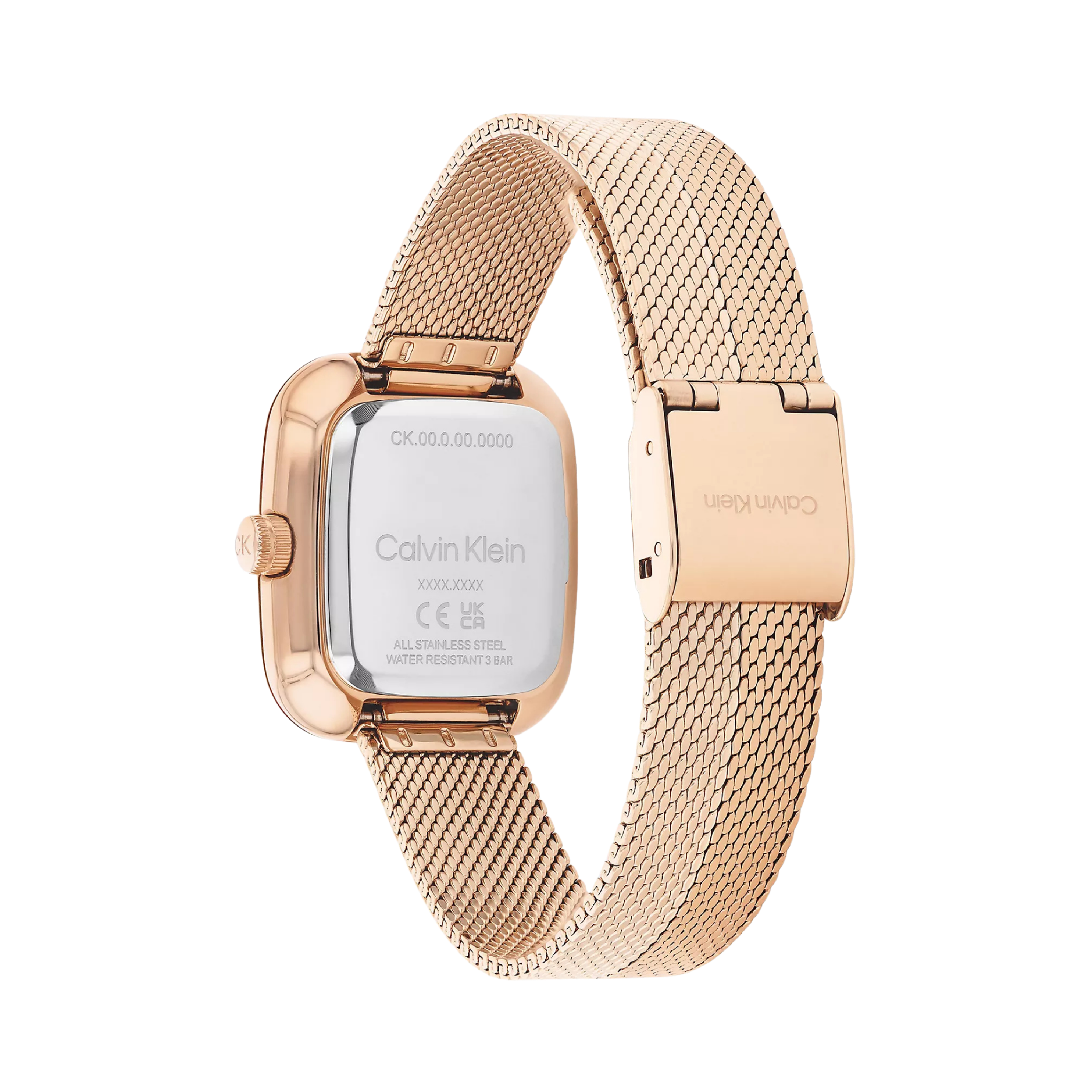 Calvin Klein Women Curved Mesh Watch - Champagne Gold