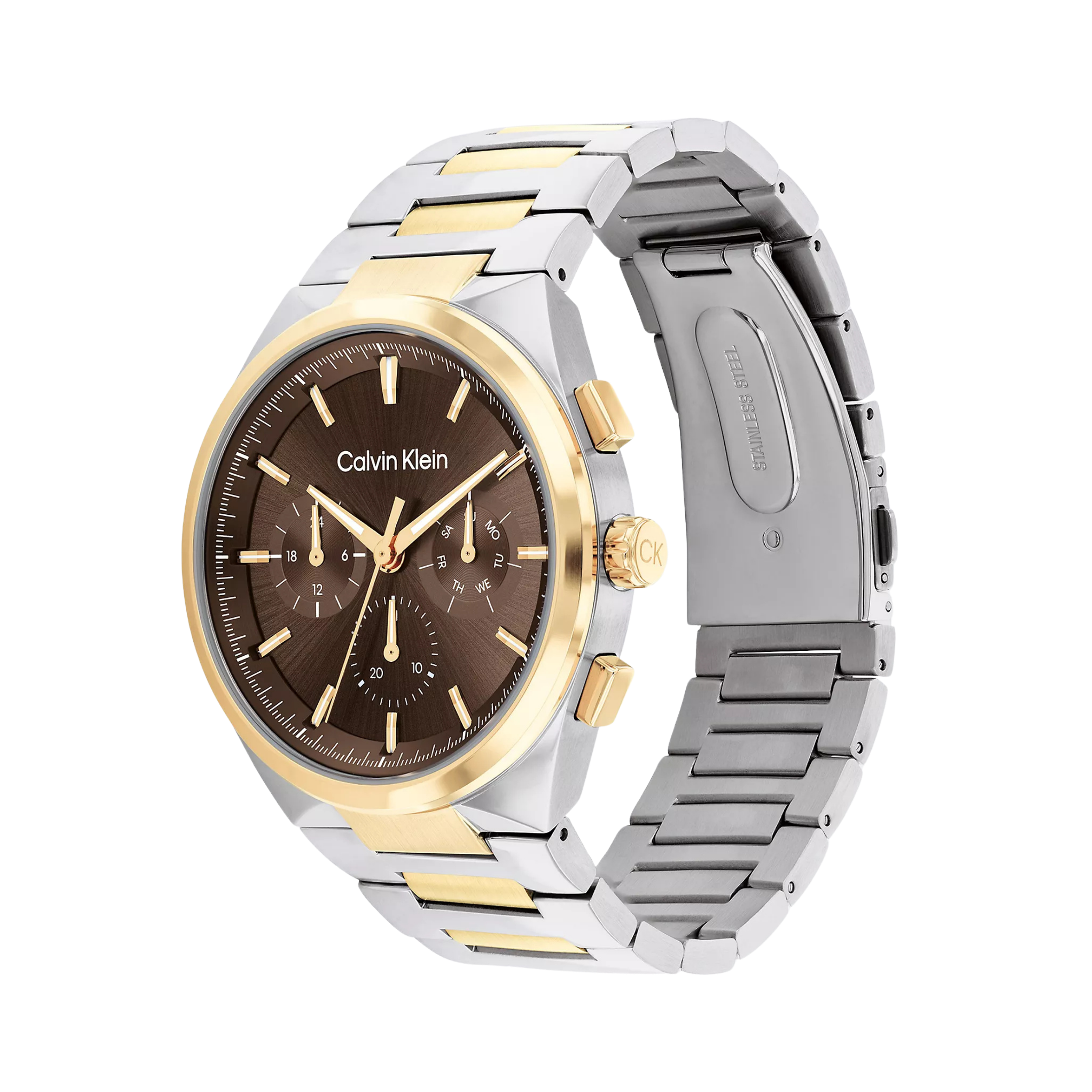 Calvin Klein Men Multifunction H Link Bracelet Watch 25200441 - Brown Multi