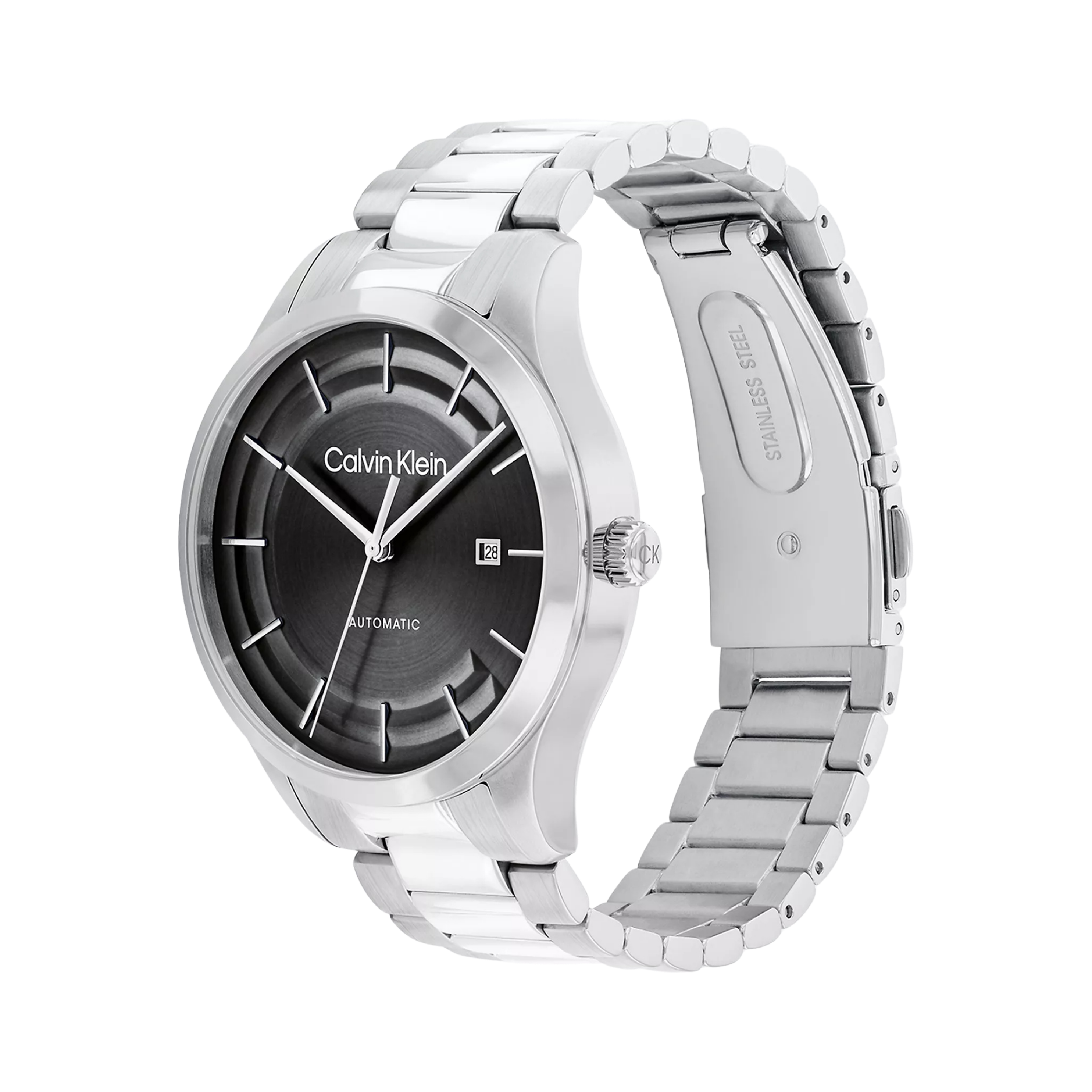 Calvin Klein Men Automatic H Link Bracelet Watch 25300021 - Black