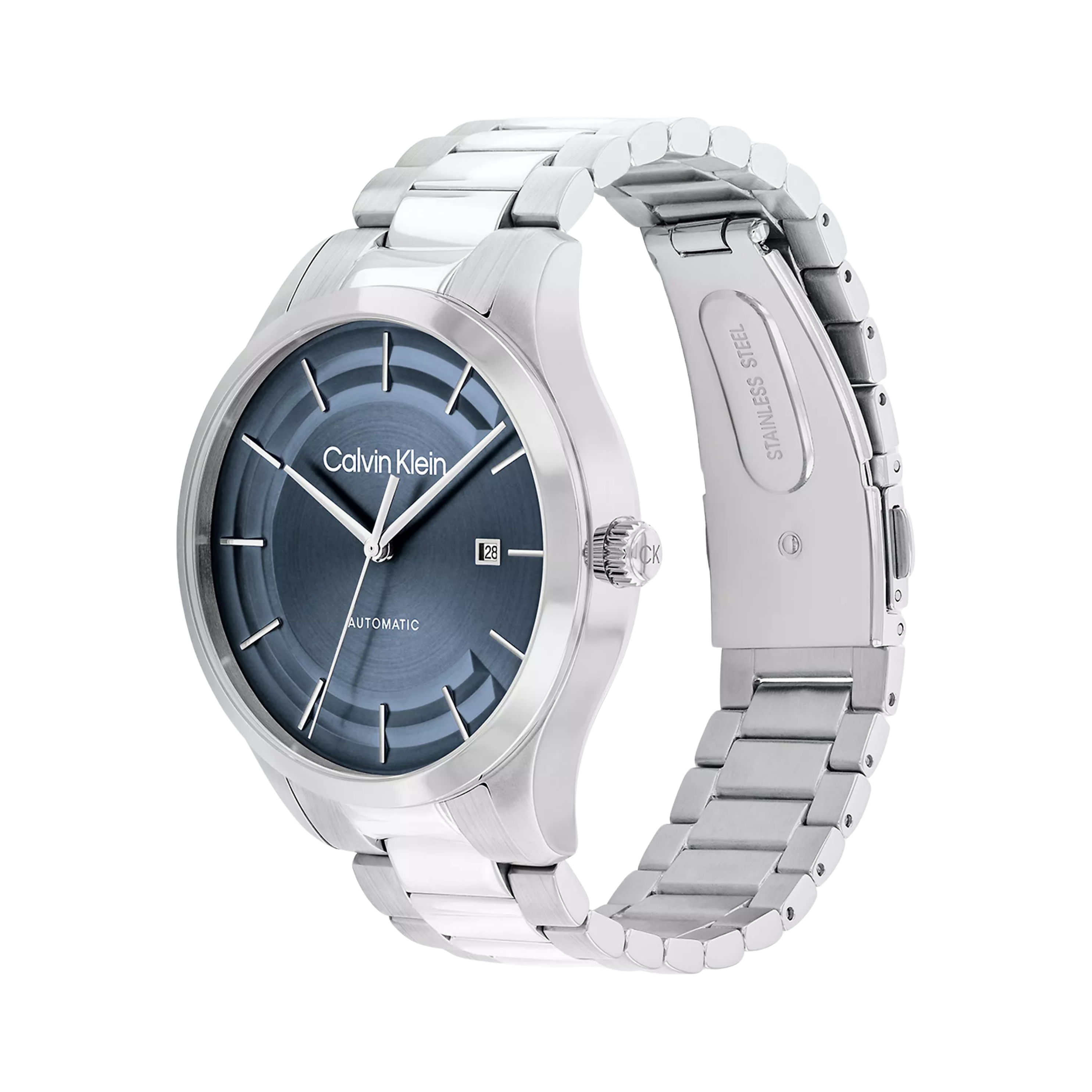 Calvin Klein Men Automatic H Link Bracelet Watch 25300021 - Blue