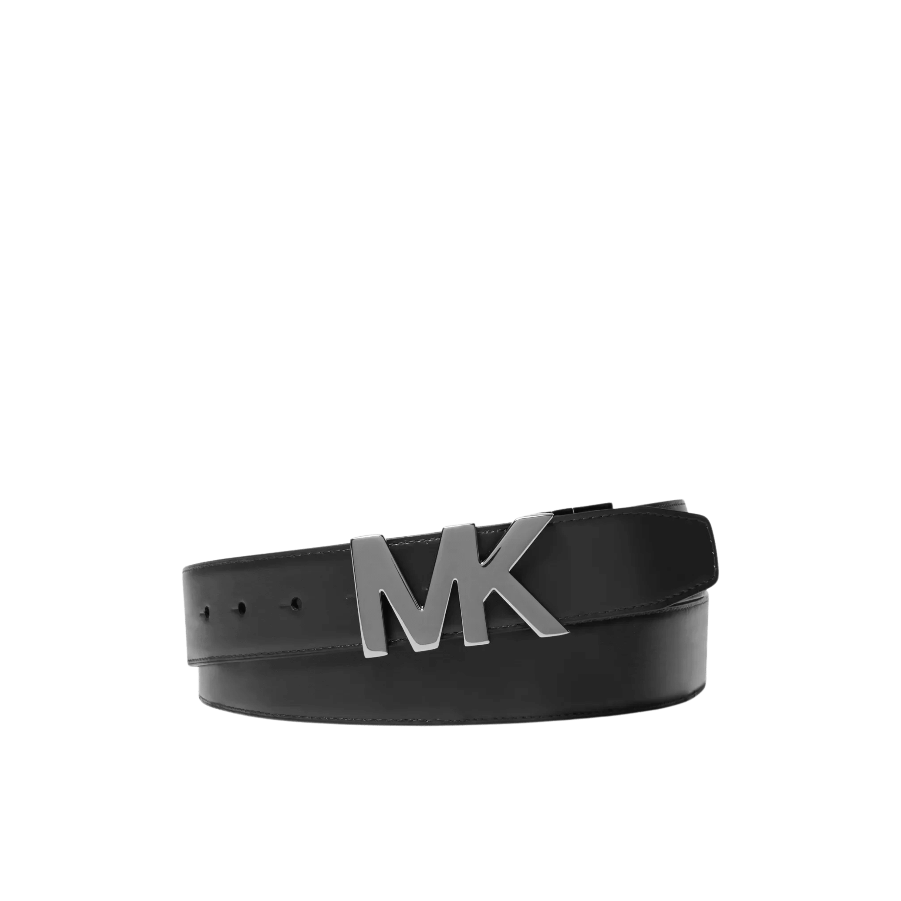 Michael Kors Men Reversible Signature Logo and Leather Belt - Black