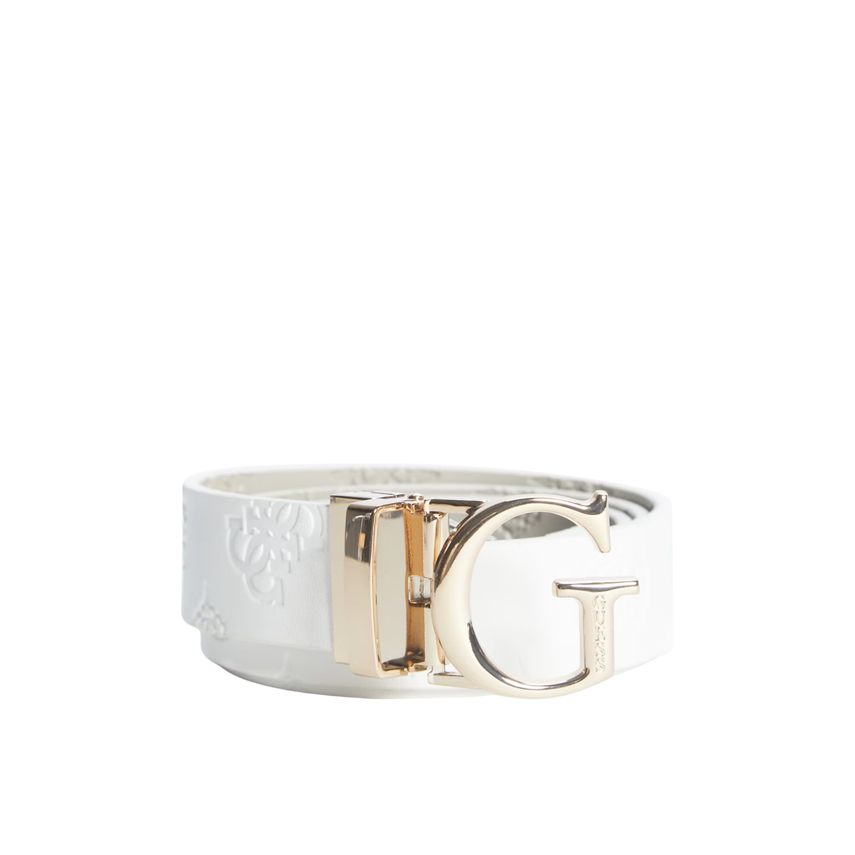 Guess Women Jena Peony Belt - White Patent