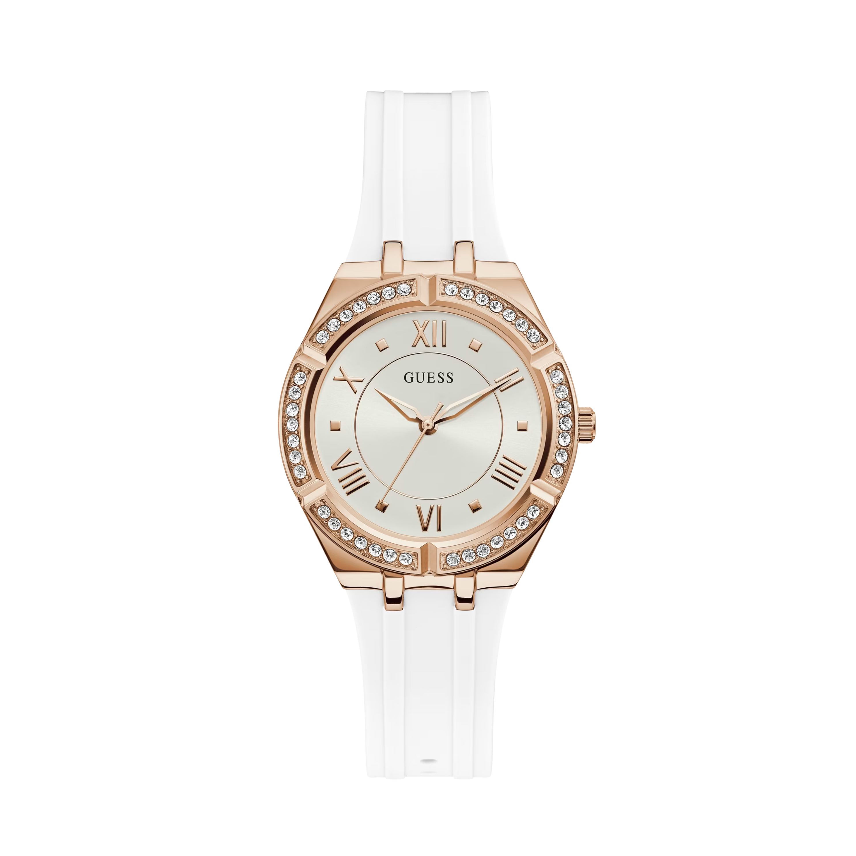 Guess Women Rose Gold Tone and White Analog Watch - White Multi