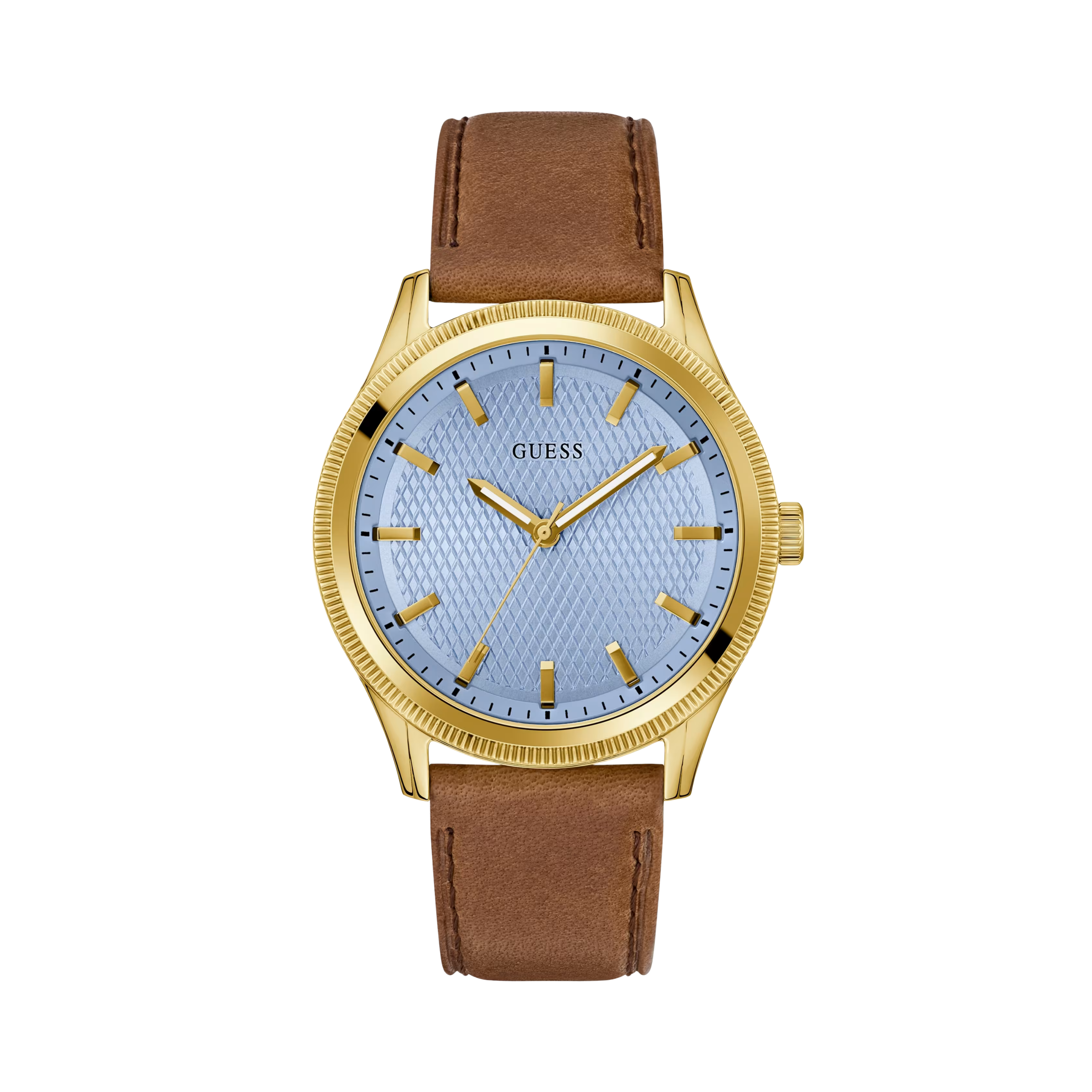 Guess Women Two Tone and Brown Leather Analog Watch - Brown Gold