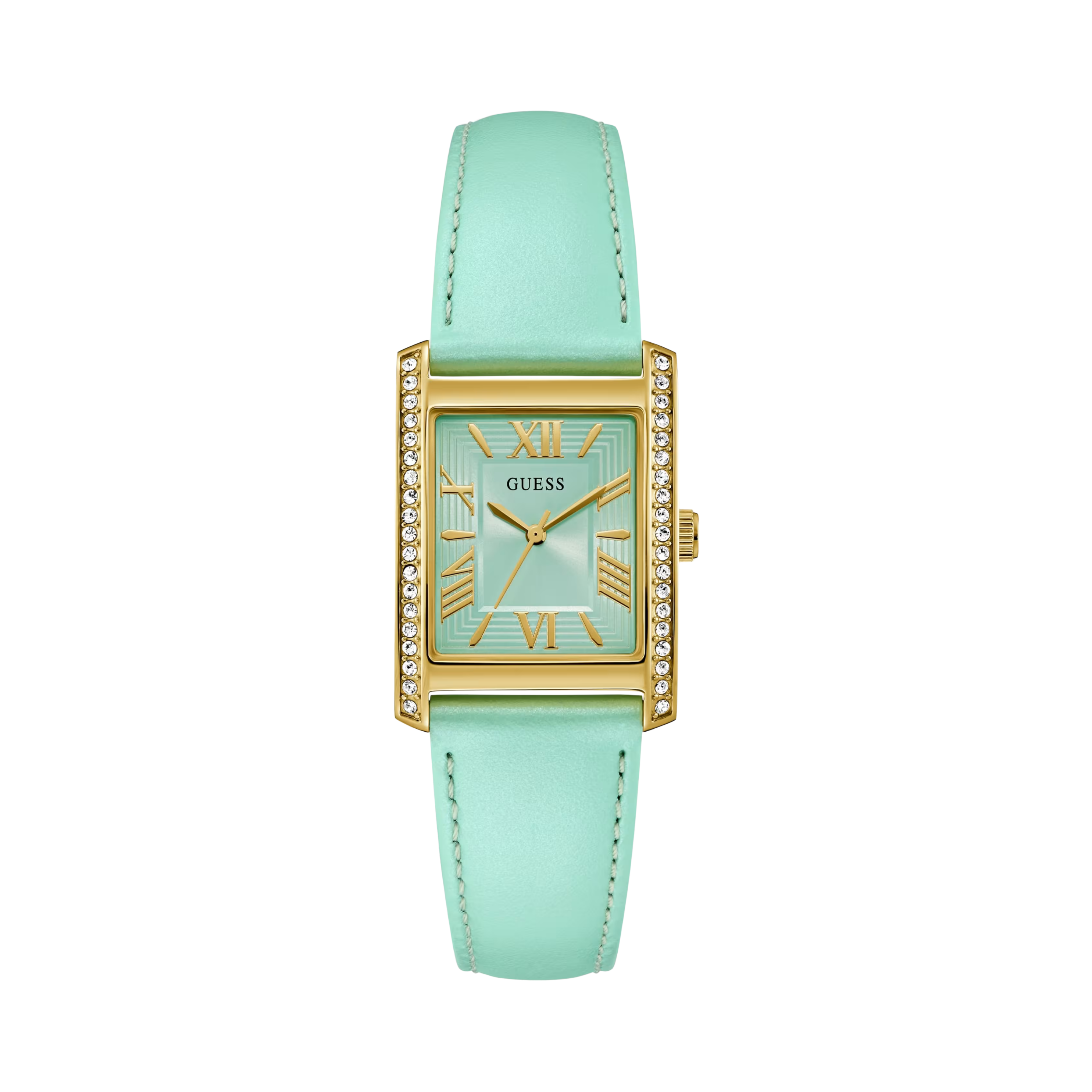 Guess Women Blue Leather Analog Watch - Rose Gold