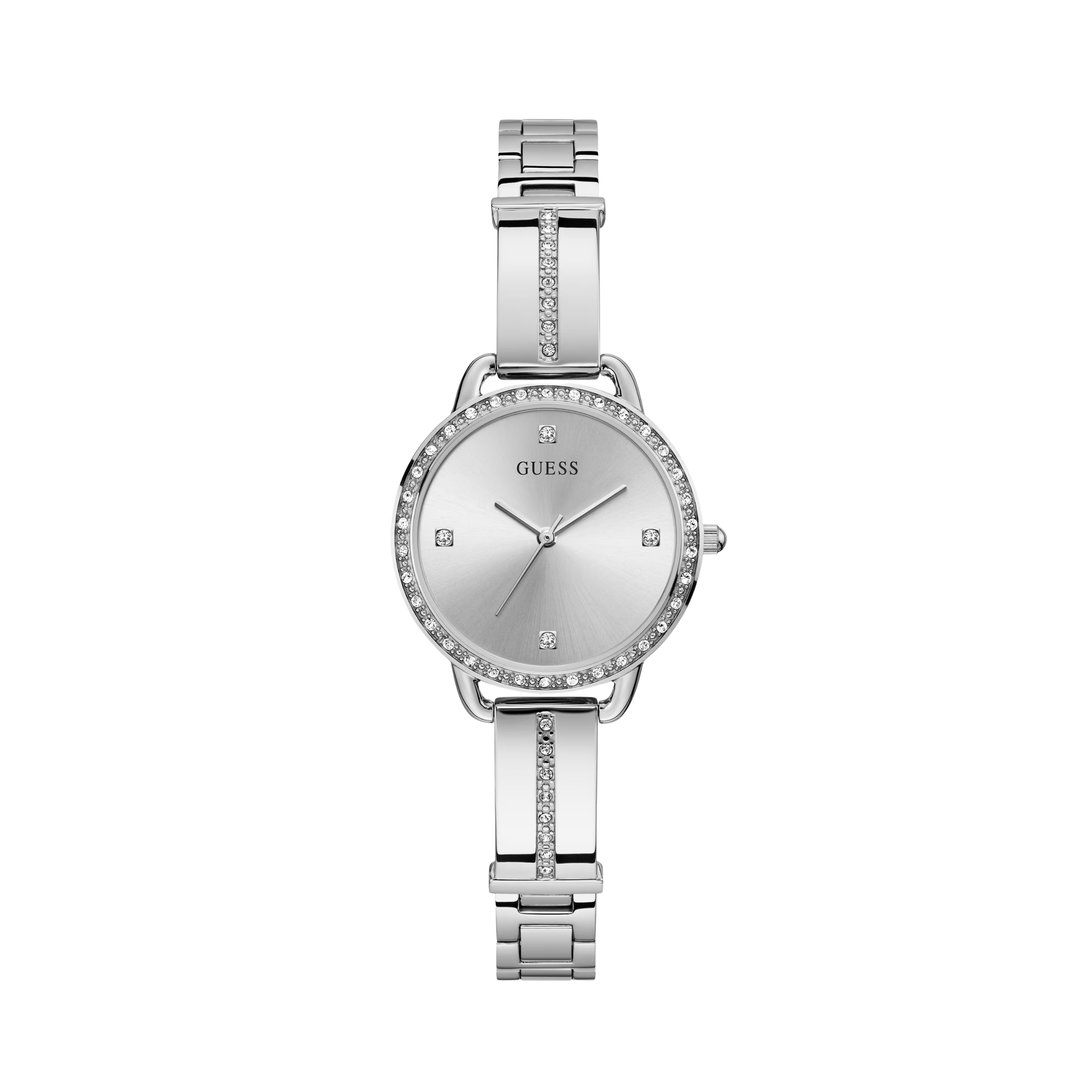 Guess Women Silver Tone Crystal Analog Watch GW0022L1 - Silver