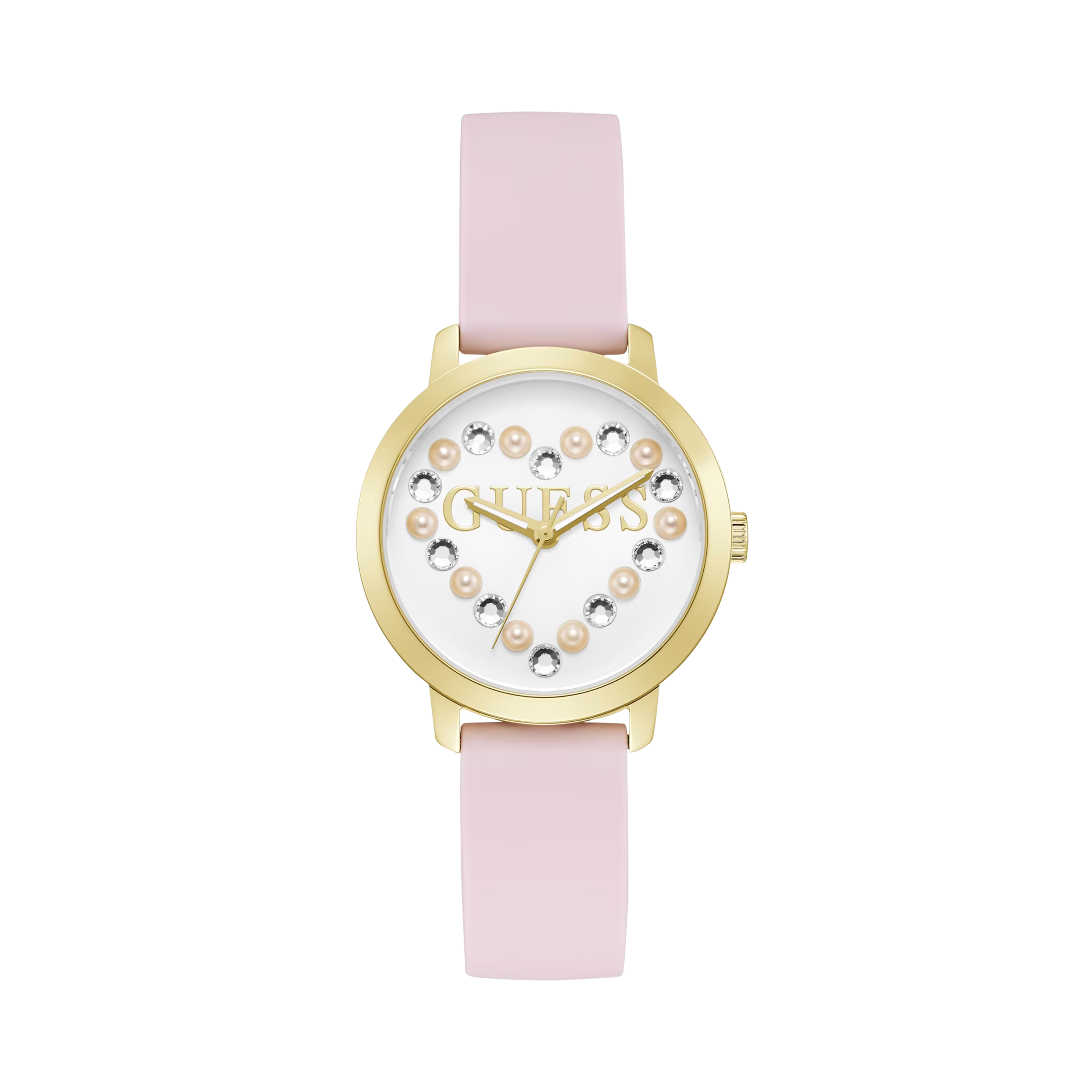 Guess Women Silicone Analogue Watch 36 mm - Pink Gold