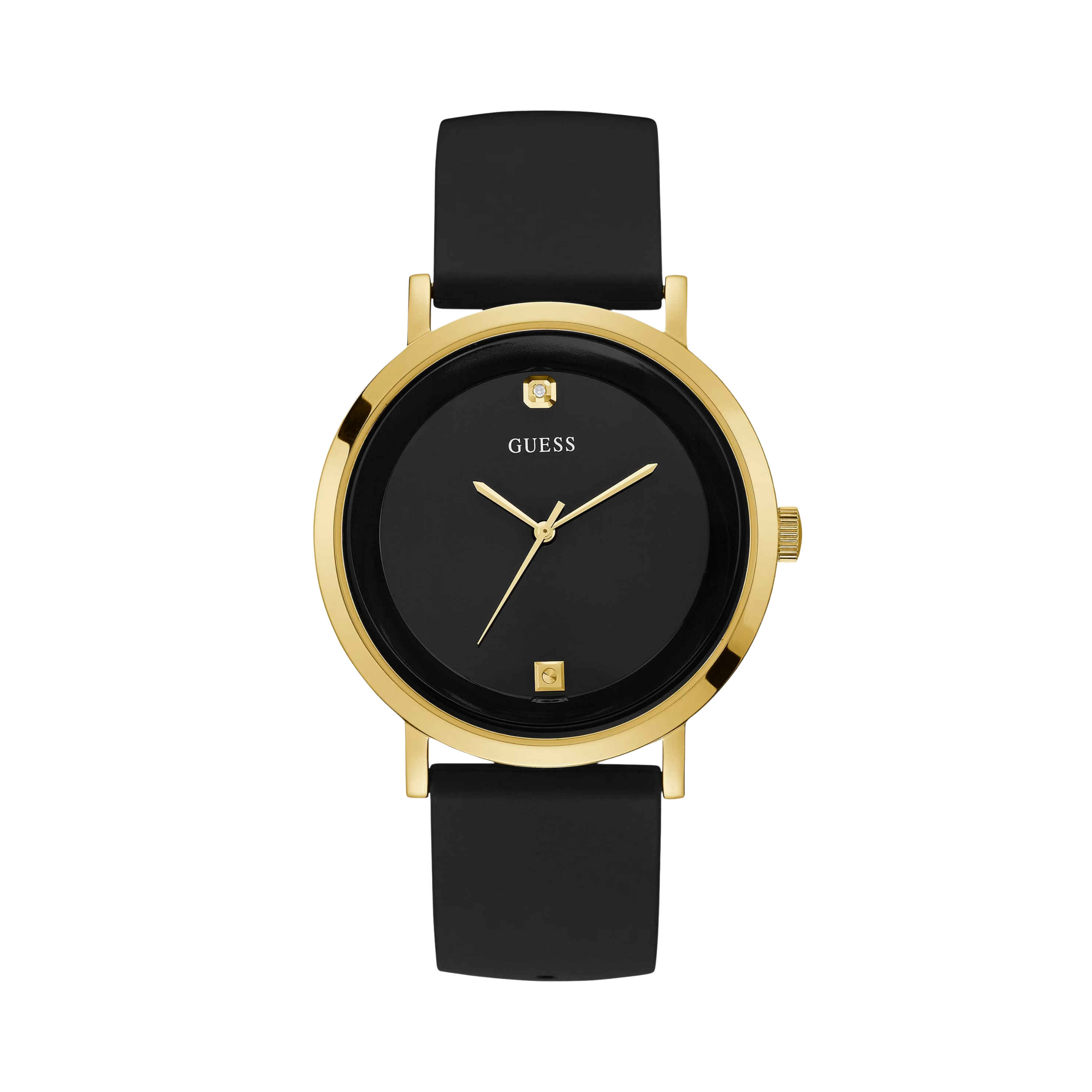 Guess Men Black And Gold Tone Analog Watch - Black Gold