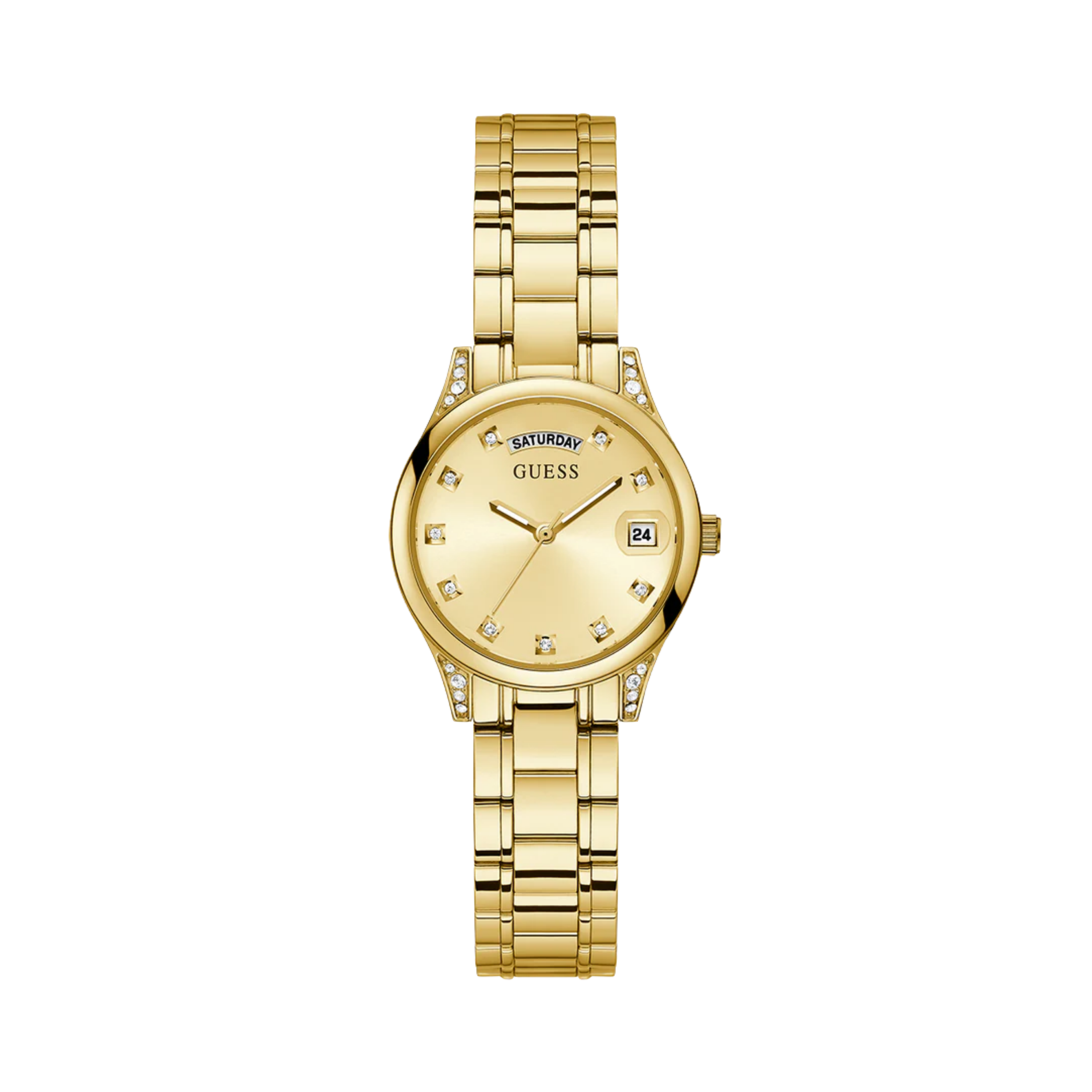 Guess Women Gold Tone Day Date Watch - Gold