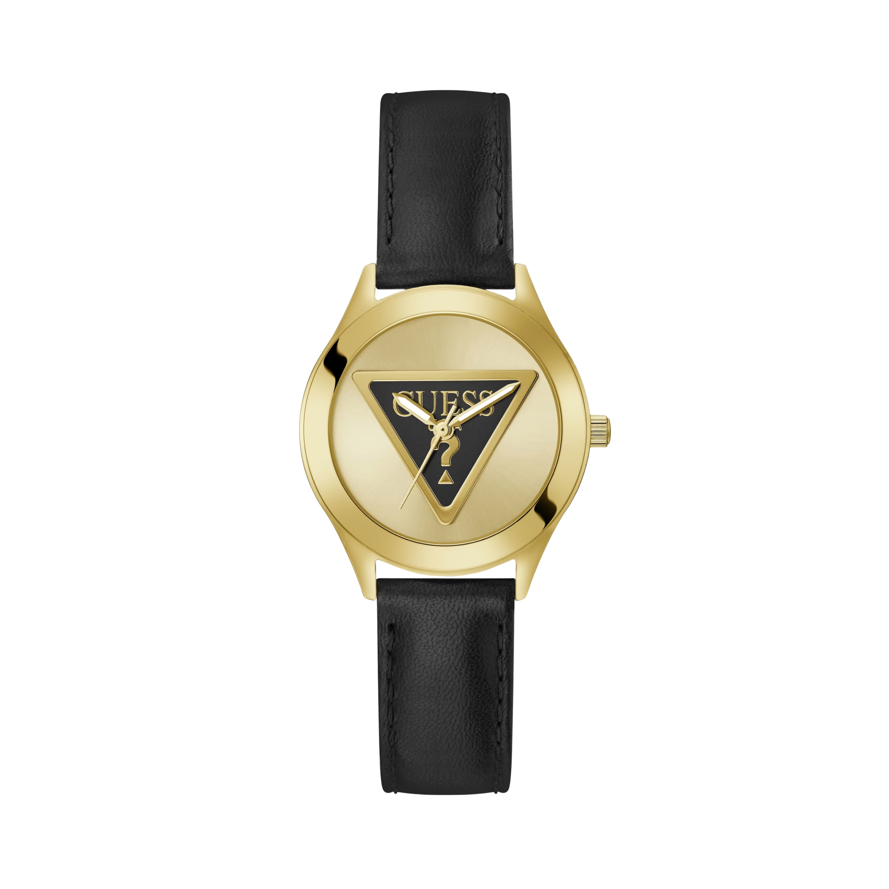 Guess Women Gold Tone And Leather Analog Logo Watch - Gold