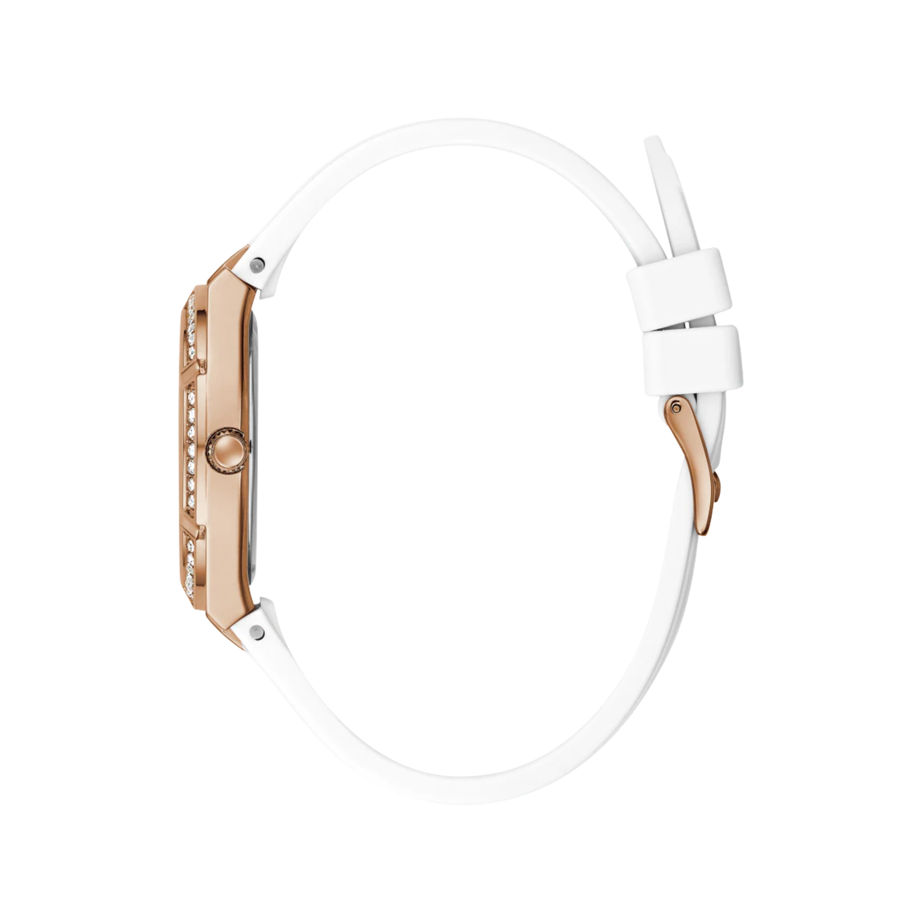 Guess Women White Rose Gold Tone Analog Watch GW0034L2 - White Rose Gold