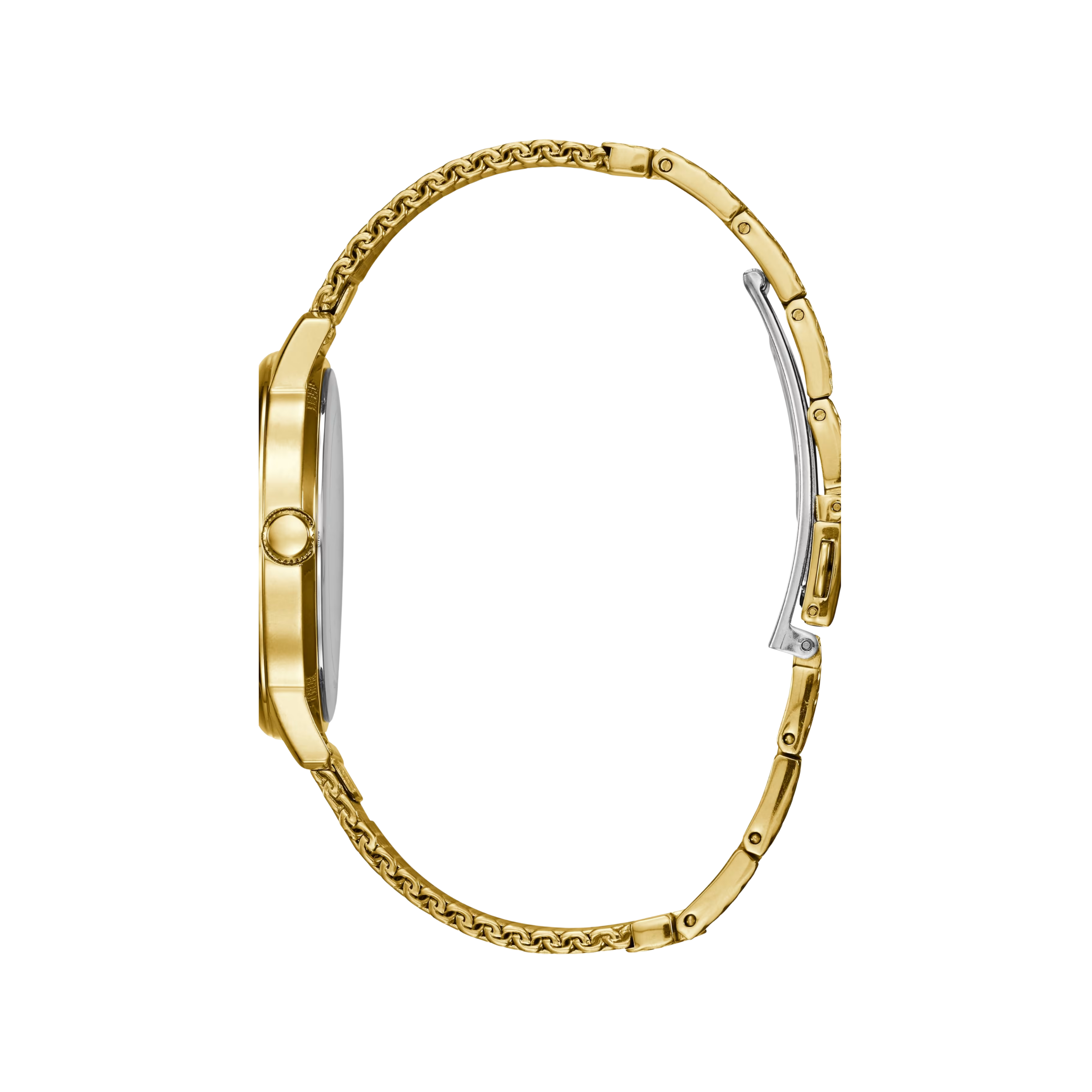 Guess Women Gold Tone Slim Mesh Diamond Watch - Gold