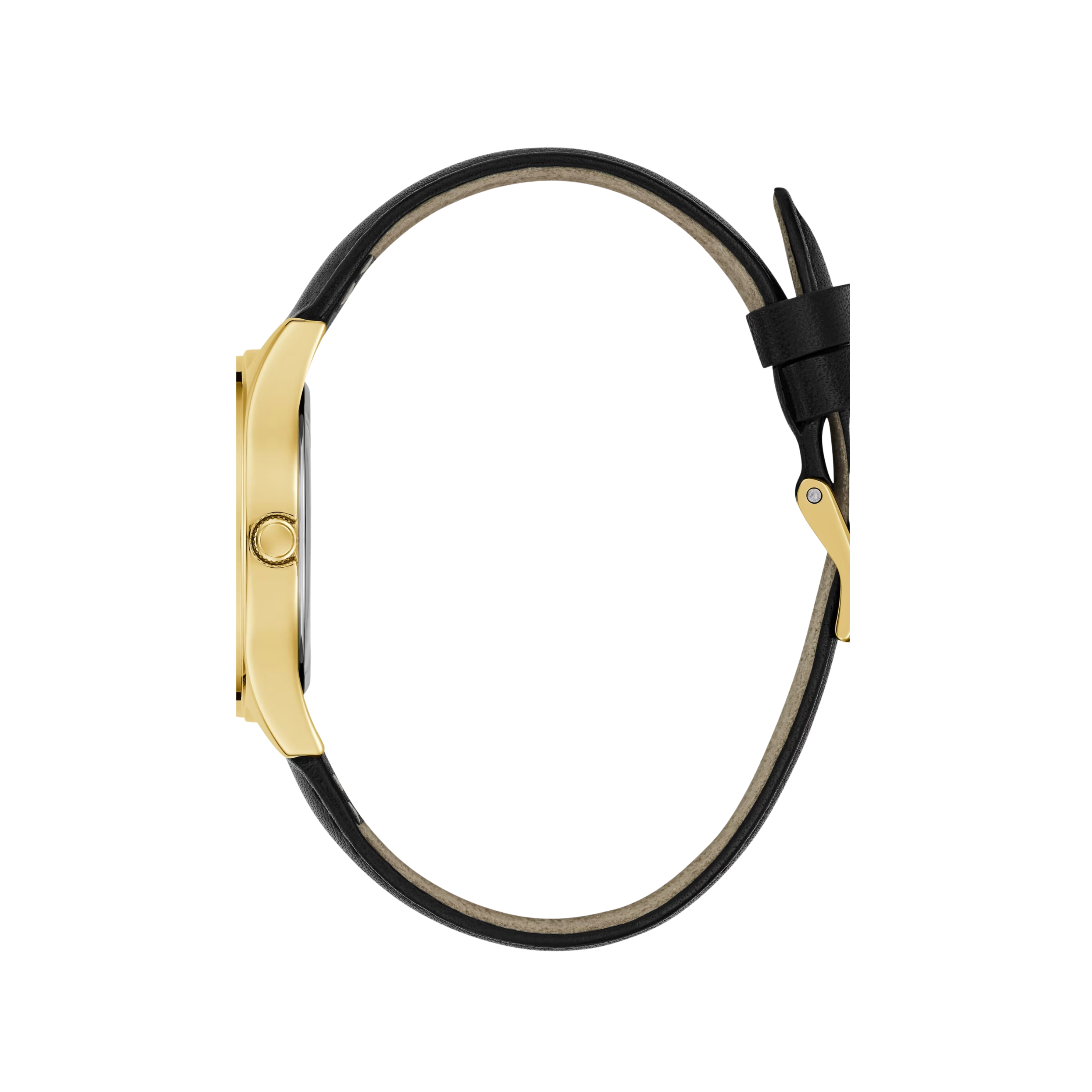 Guess Women Gold Tone And Leather Analog Logo Watch - Gold
