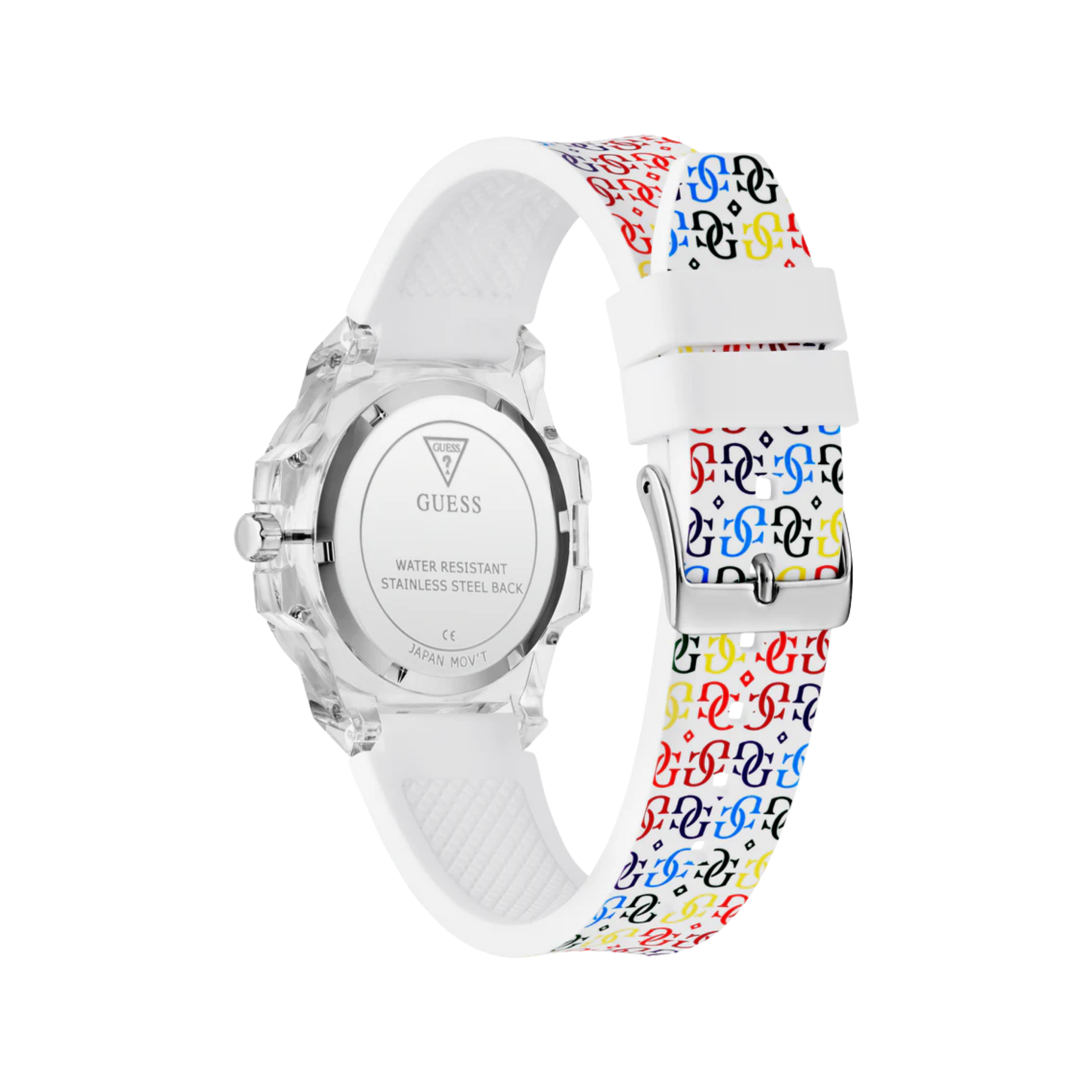 Guess Women Pride Limited Edition Rainbow Clear Analog Watch - White