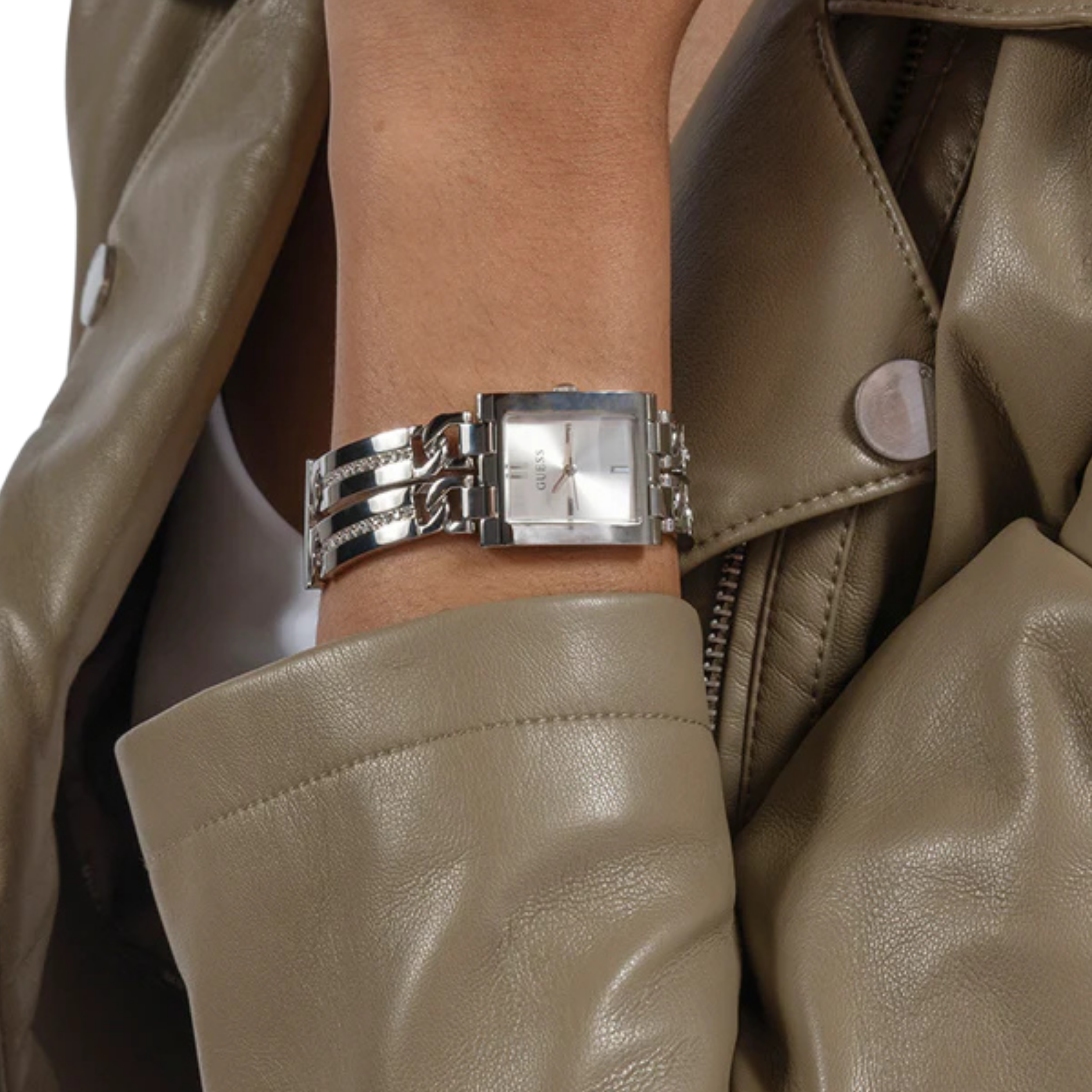Guess Women Silver Tone Analog Watch GW0668L1 - Silver