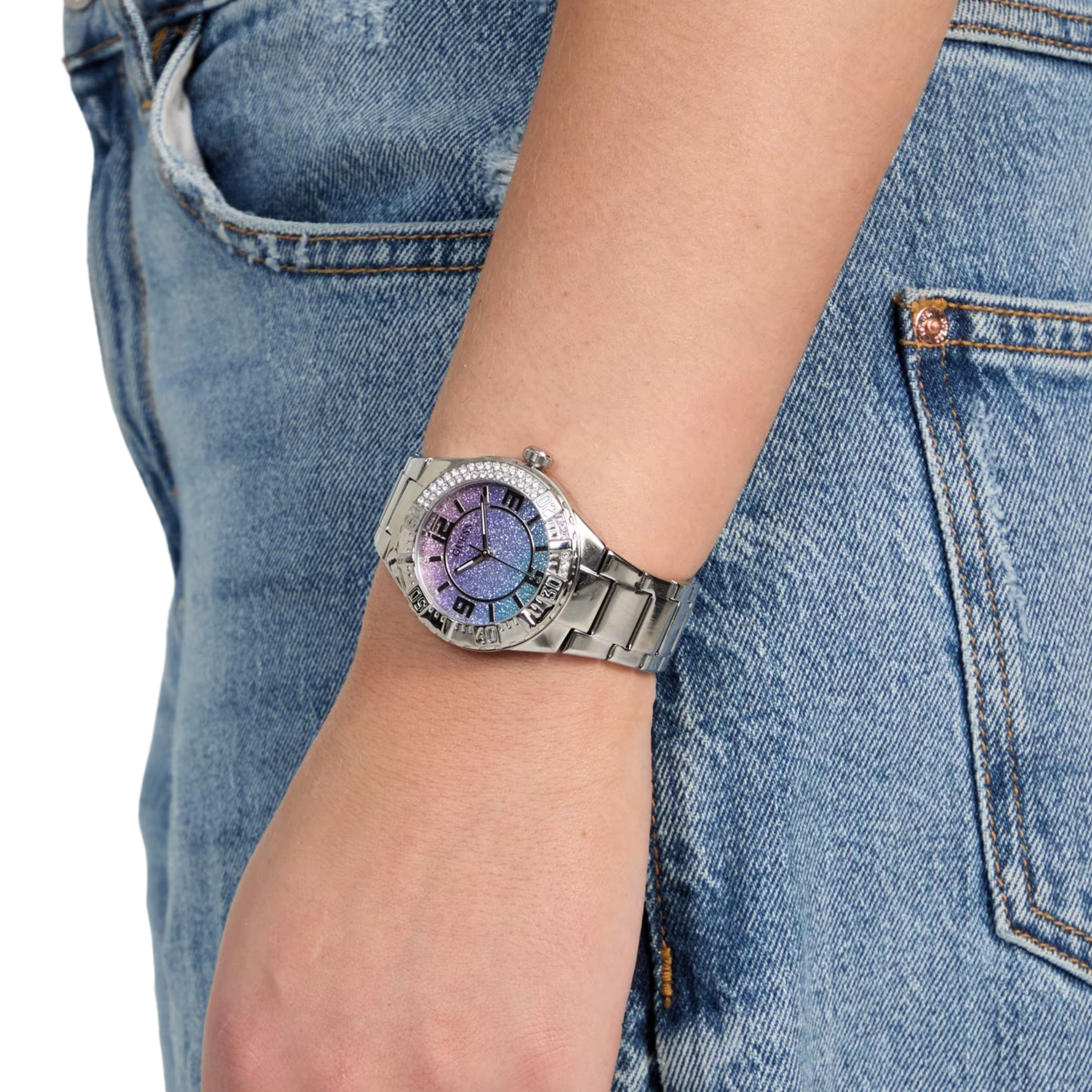 Guess Women Silver Tone Analog Watch - Silver
