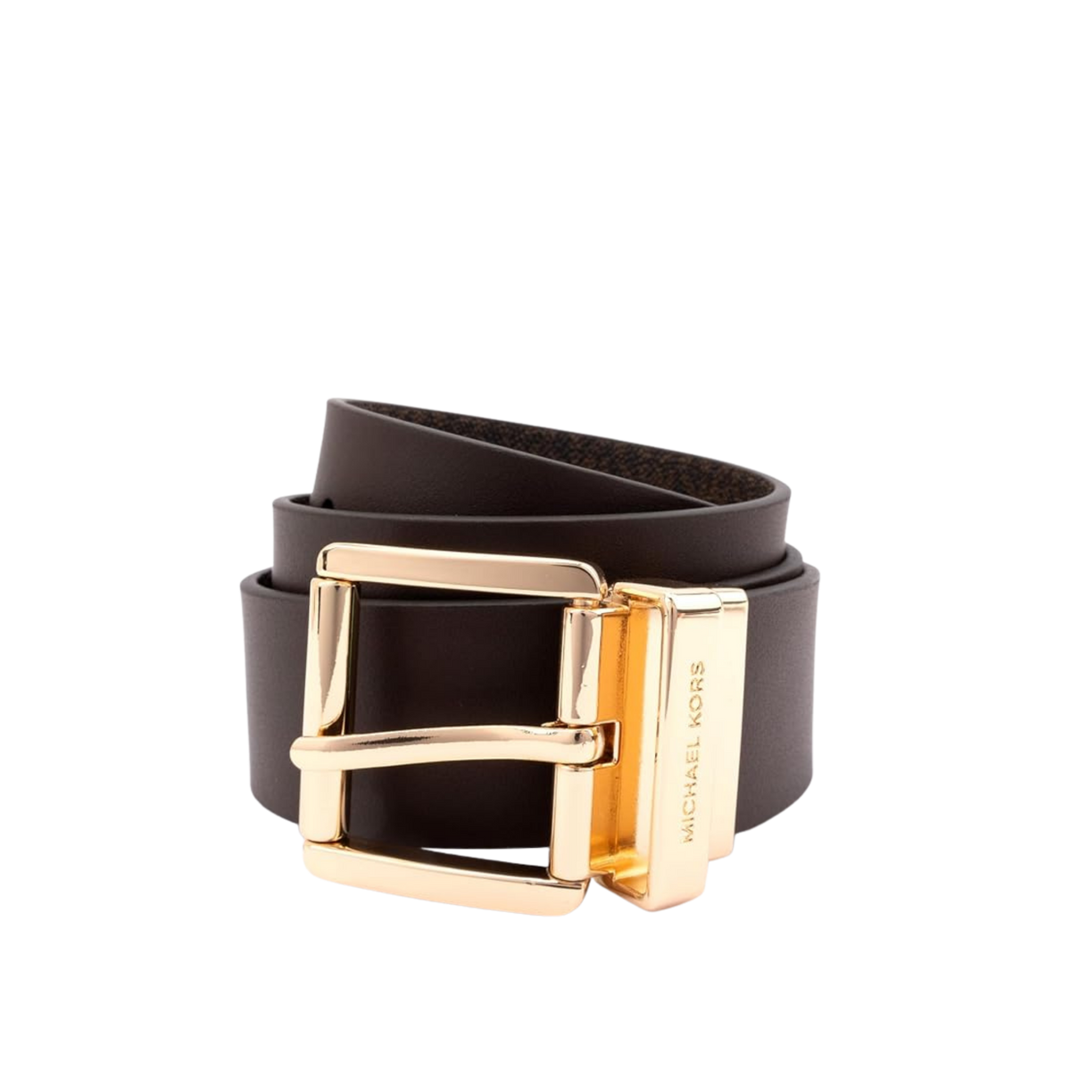 Michael Kors Women 1.5 Inch Leather Reversible Belt - Chocolate Brown