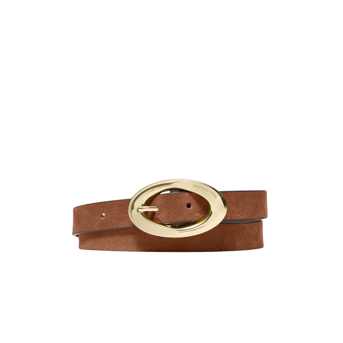Michael Kors Women Oval Buckle Suede Belt - Luggage