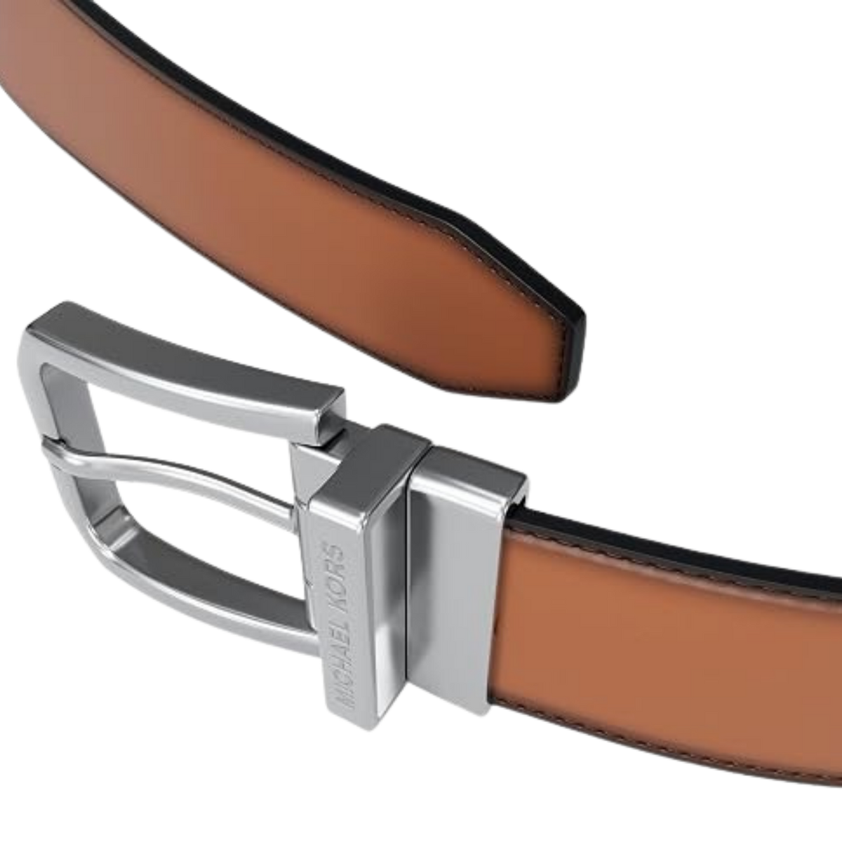 Michael Kors Men 31 MM Reversible Leather Buckle Belt - Luggage Black