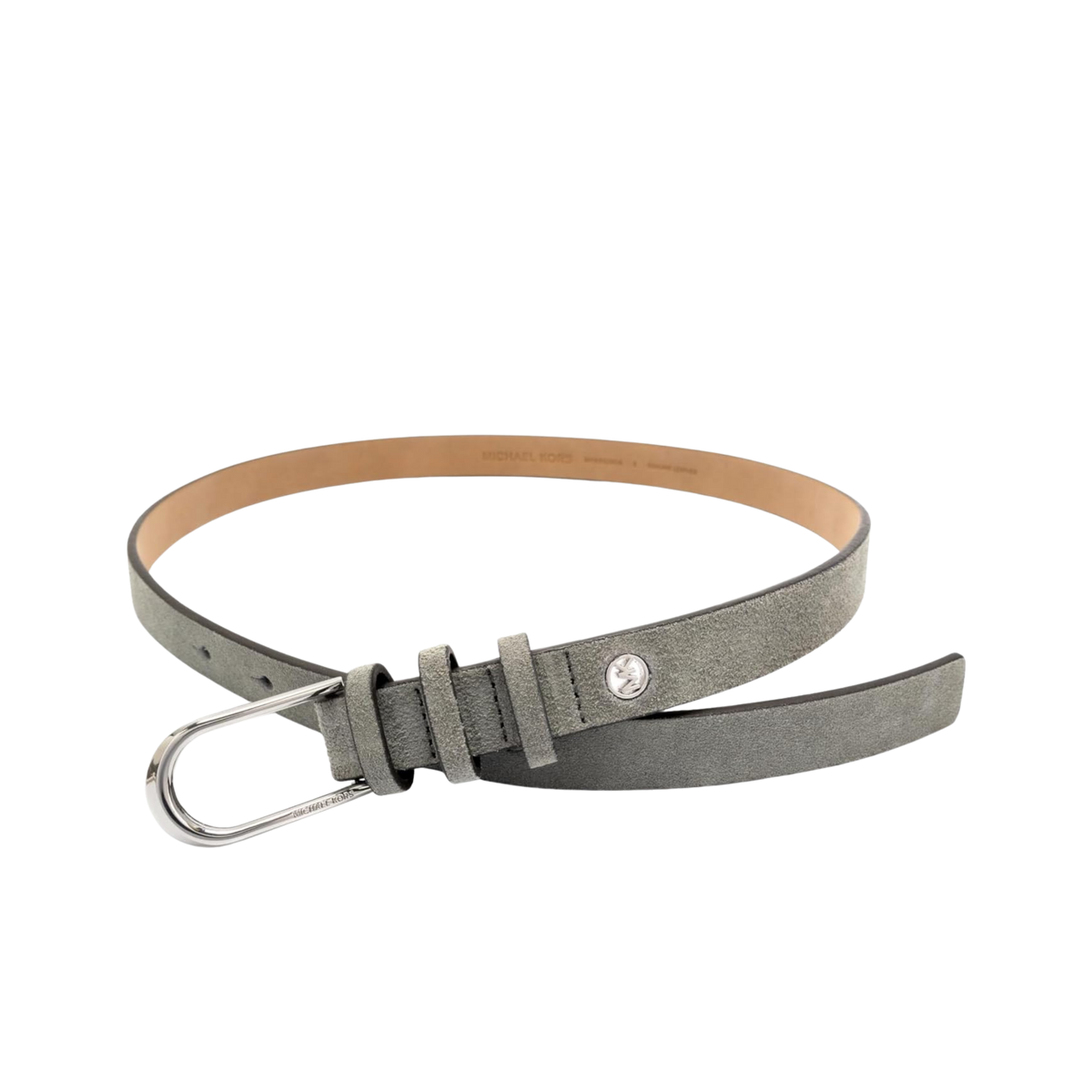Michael Kors Women 20mm Non Reversible Leather Suede Belt - Storm