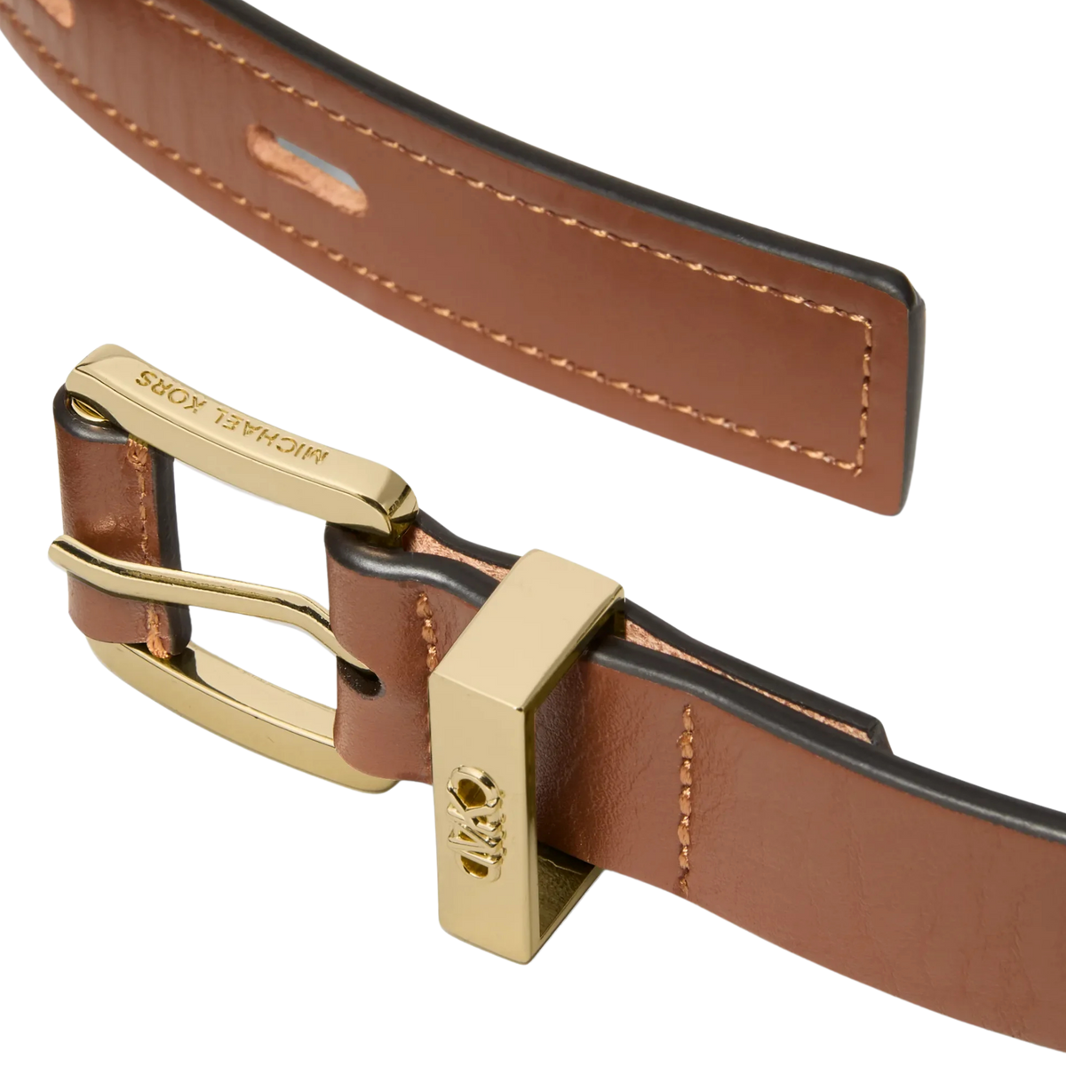 Michael Kors Women Cutout Leather Blend Belt - Luggage