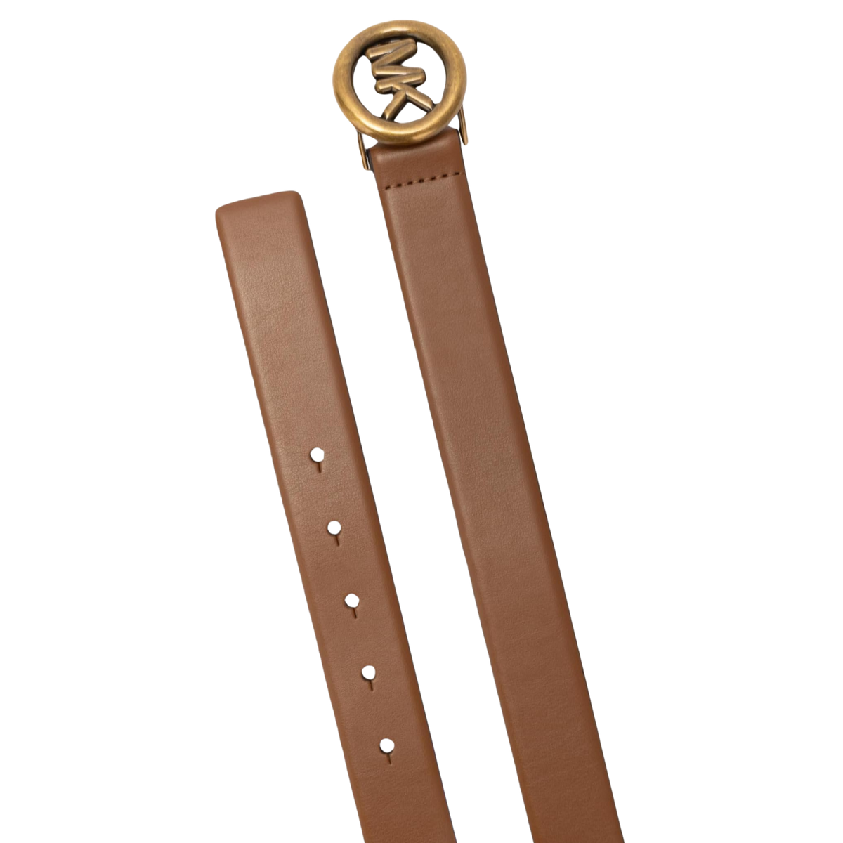 Michael Kors Women Non Reversible Leather Belt - Luggage Ant Gold