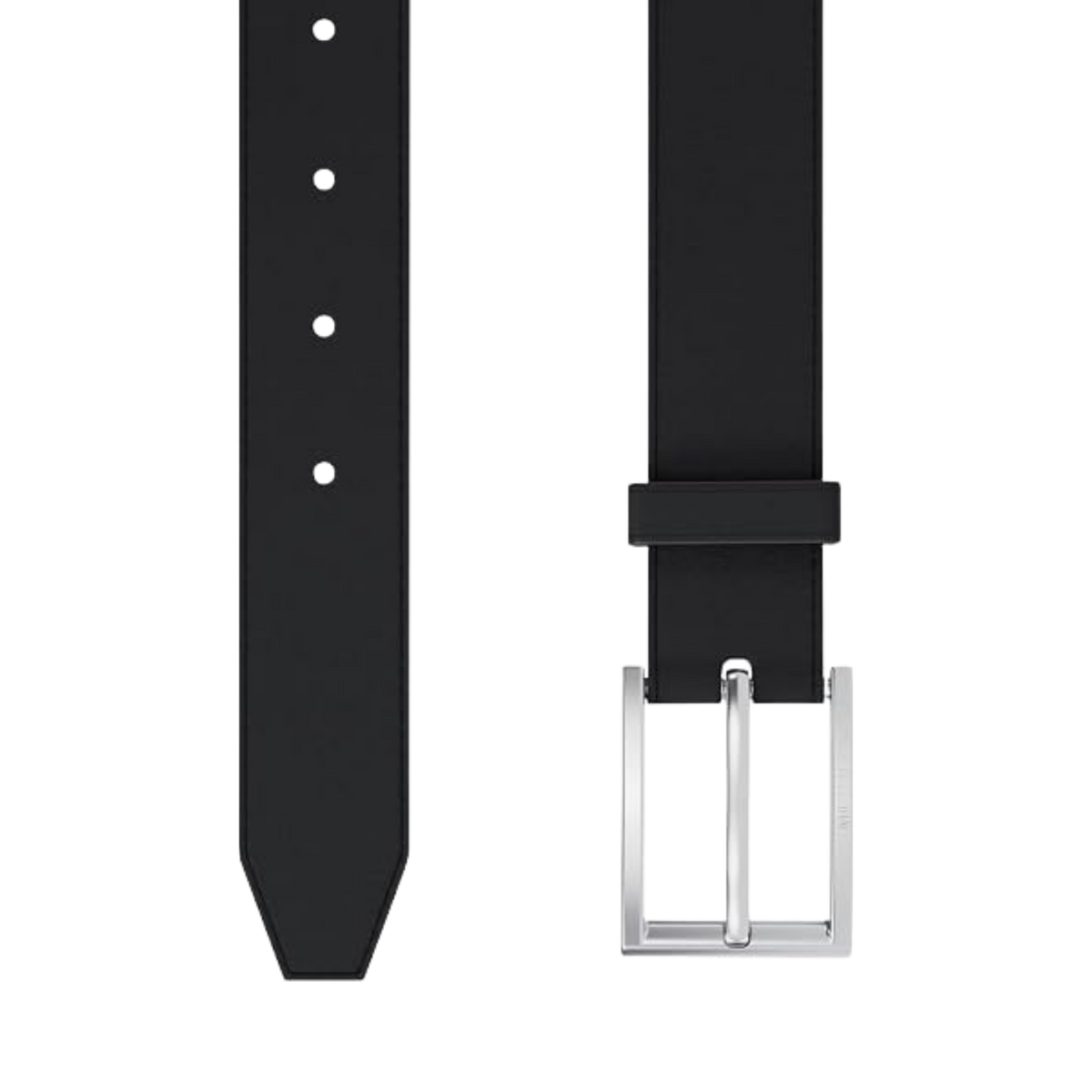 Michael Kors Men Reversible Leather Dress Belt - Silver Tone Hardware Black