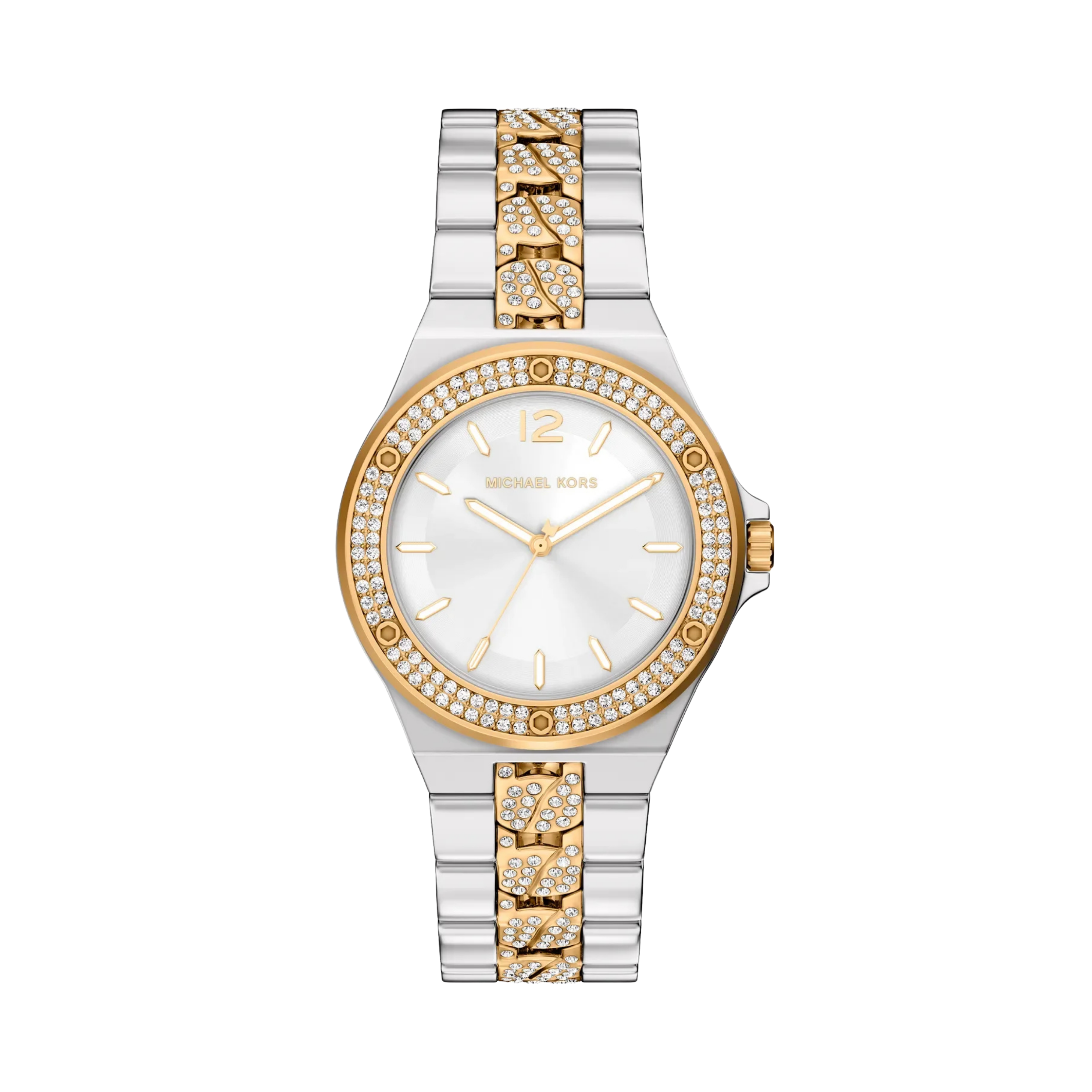 Michael Kors Women Lennox Pave Two Tone Watch - Silver Gold