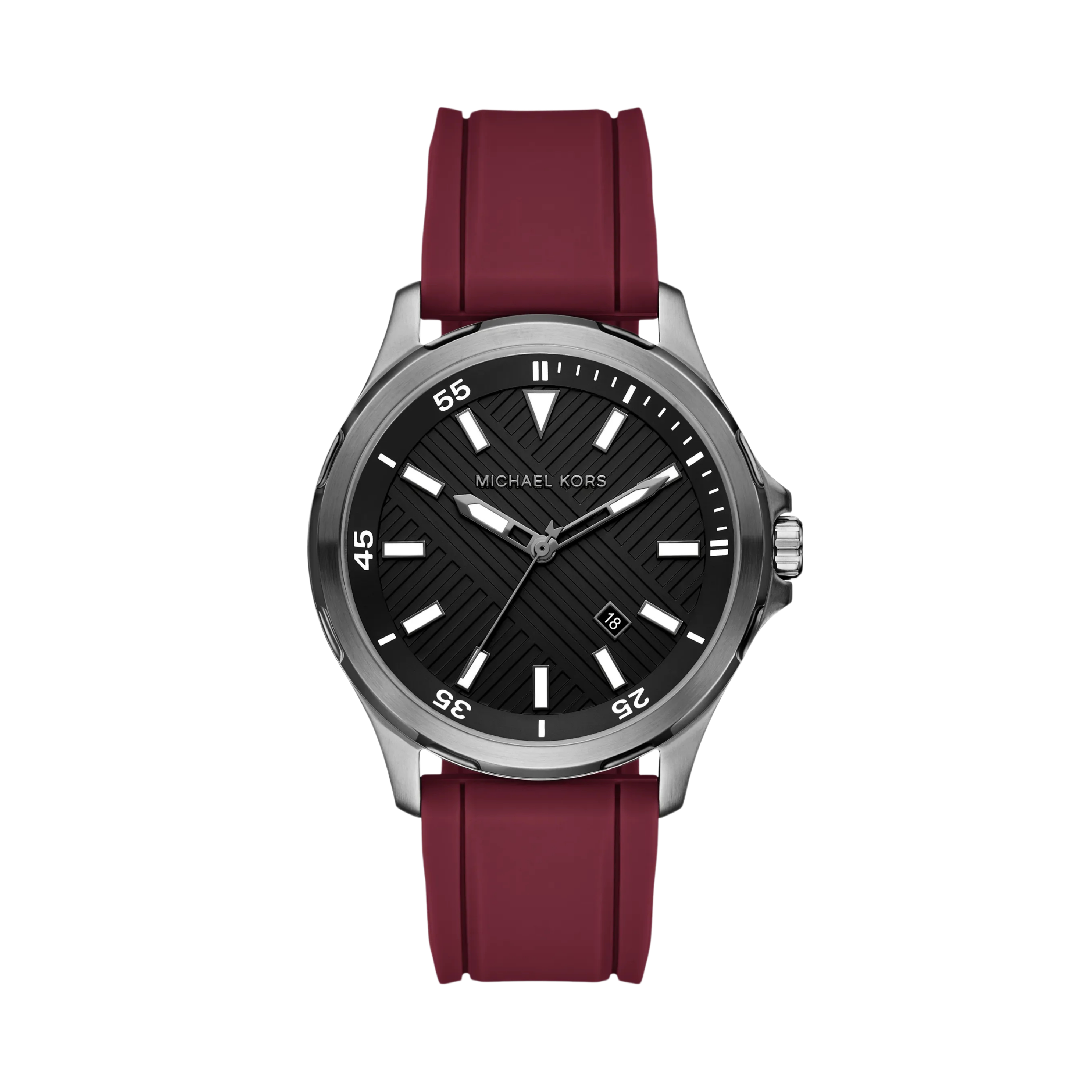 Michael Kors Men Oversized Bowen Gunmetal Tone Silicone Watch - Gunmetal