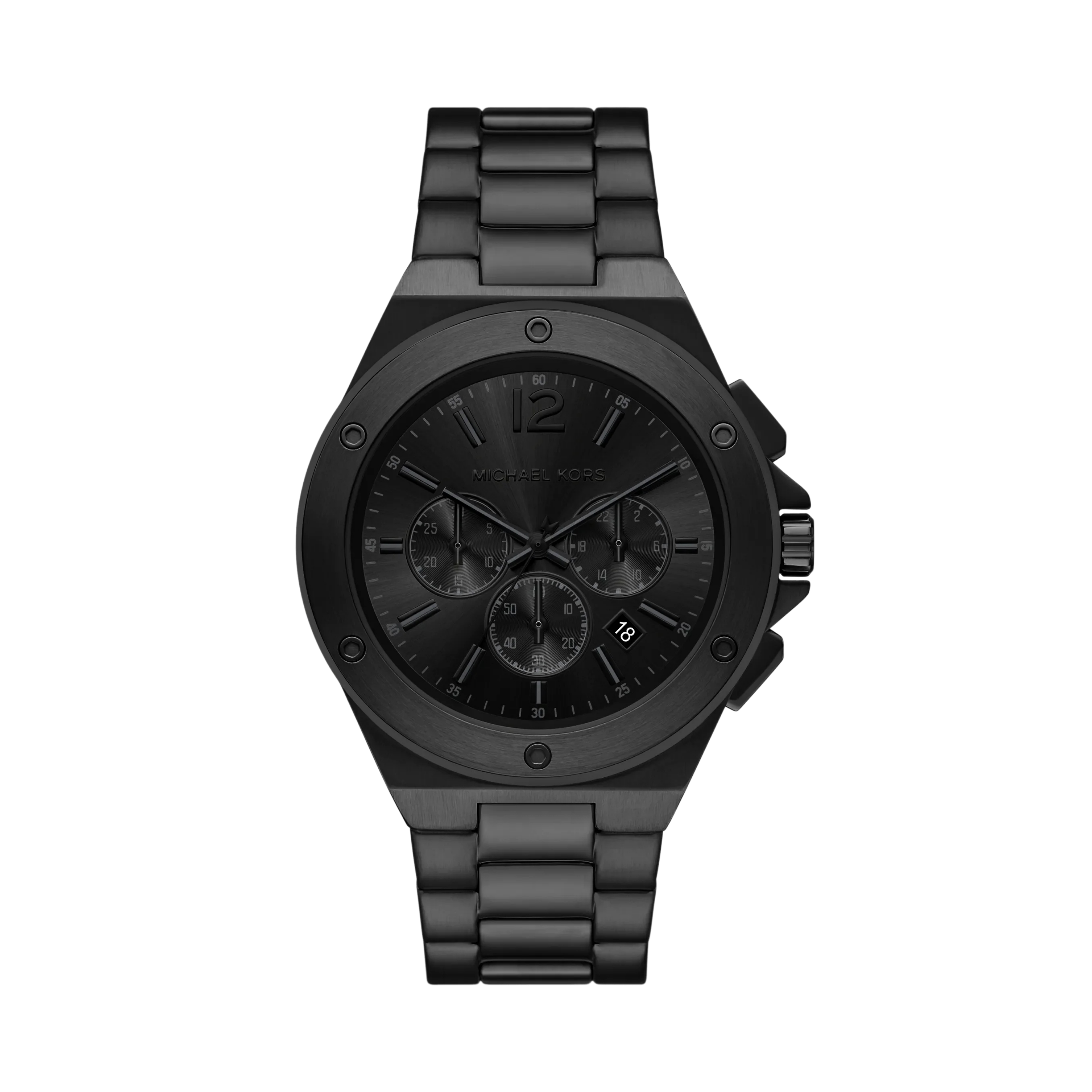 Michael Kors Men Oversized Lennox Black Tone Watch - Black