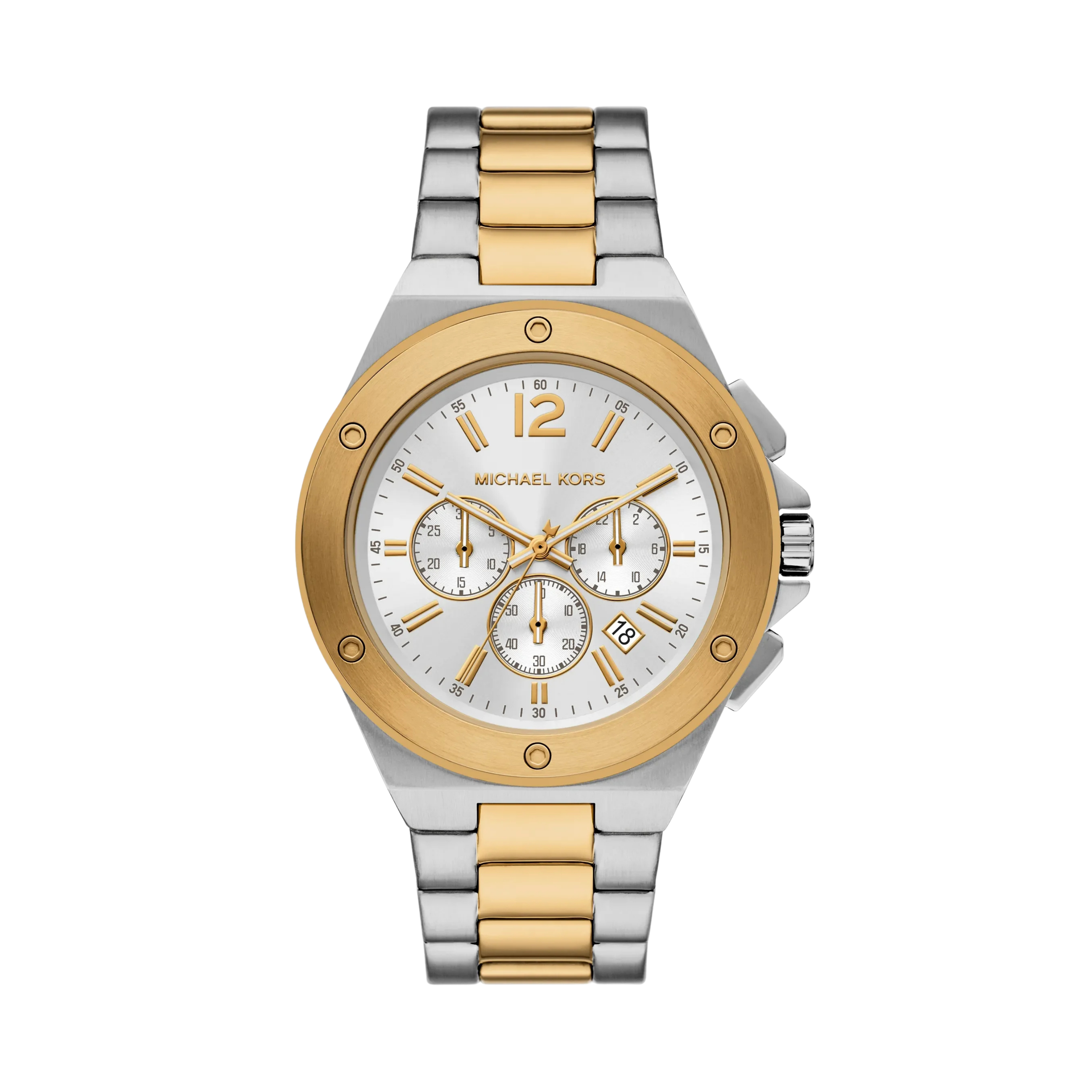 Michael Kors Men Oversized Lennox Two Tone Watch - Silver Gold