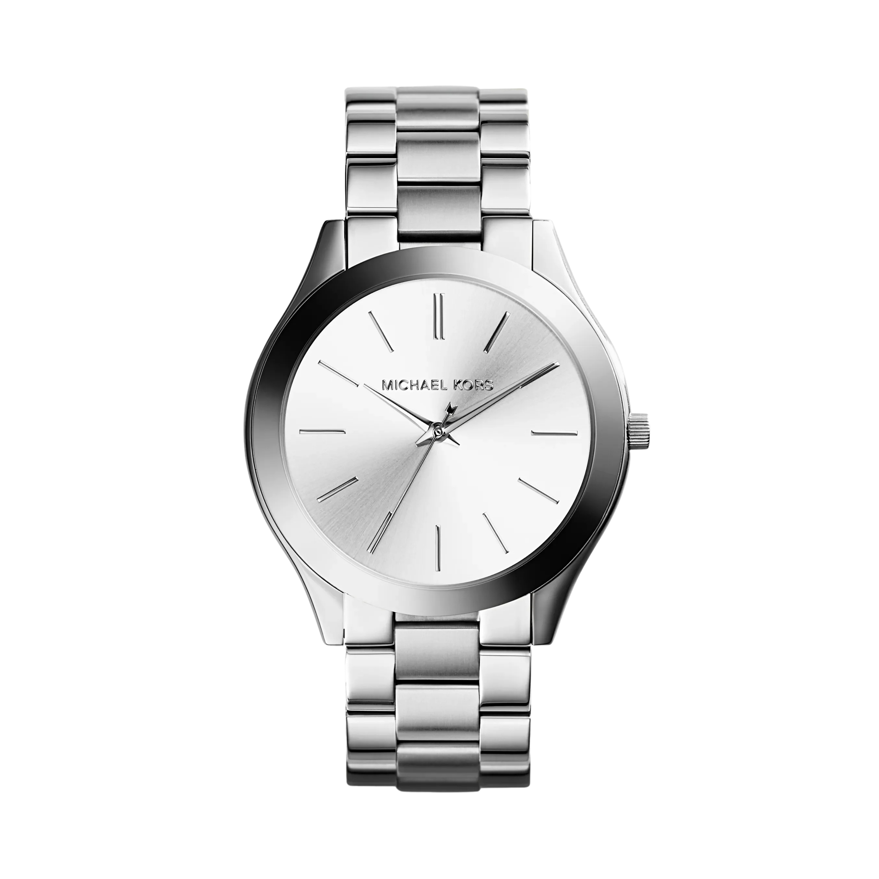Michael Kors Women Slim Runway Silver Tone Watch - Silver