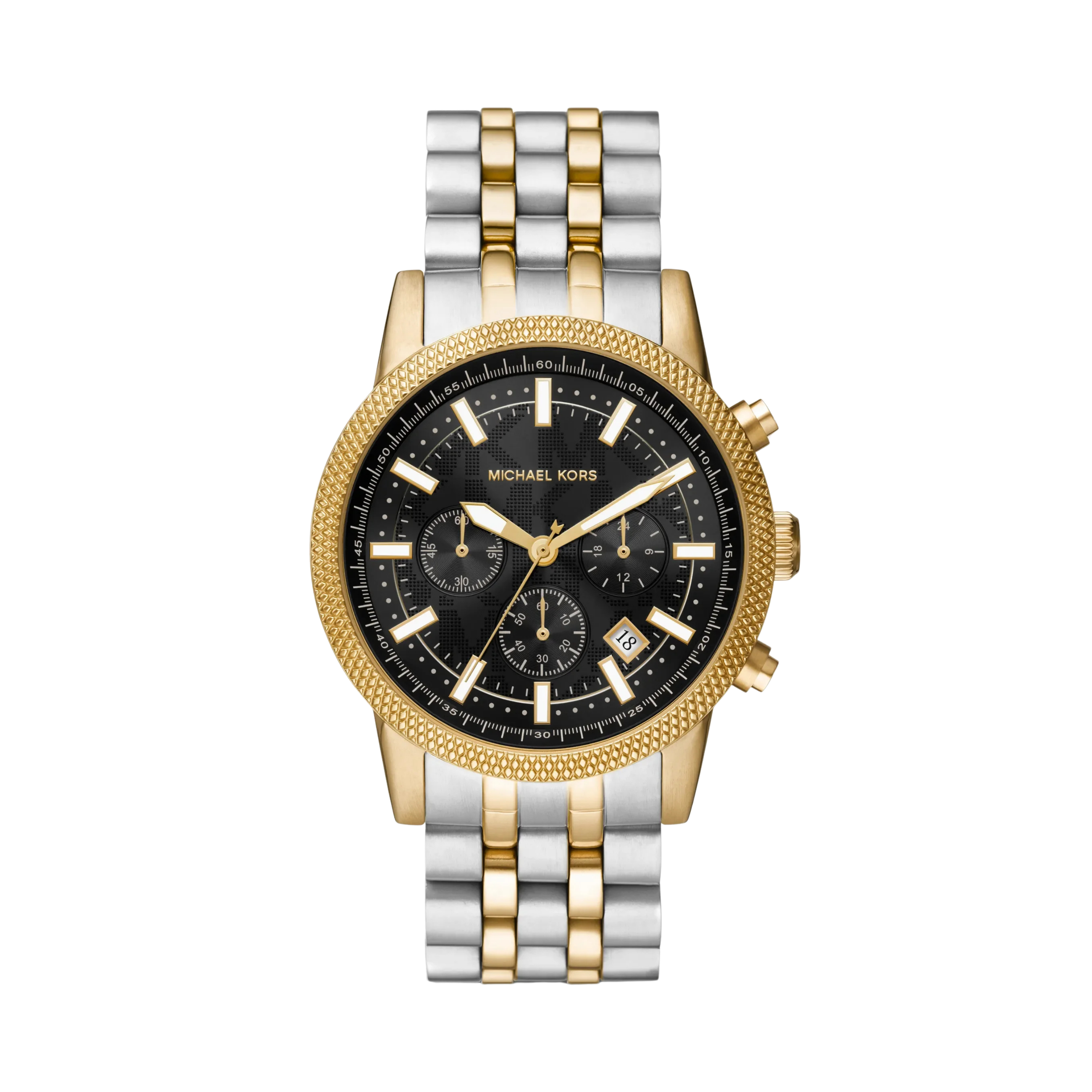 Michael Kors Men Oversized Hutton Two Tone Watch - Silver Gold
