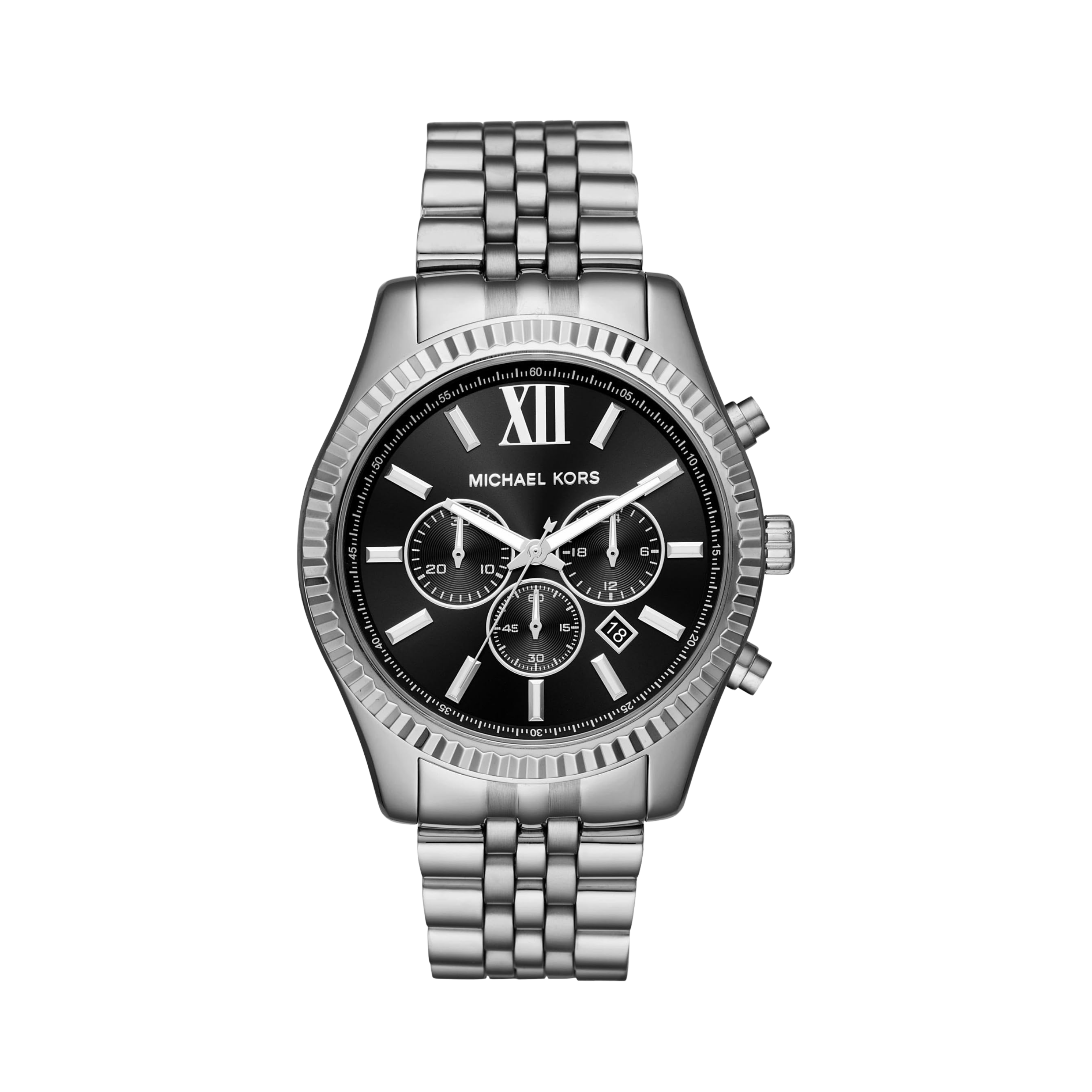 Michael Kors Men Lexington Stainless Steel Bracelet Watch - Silver Black