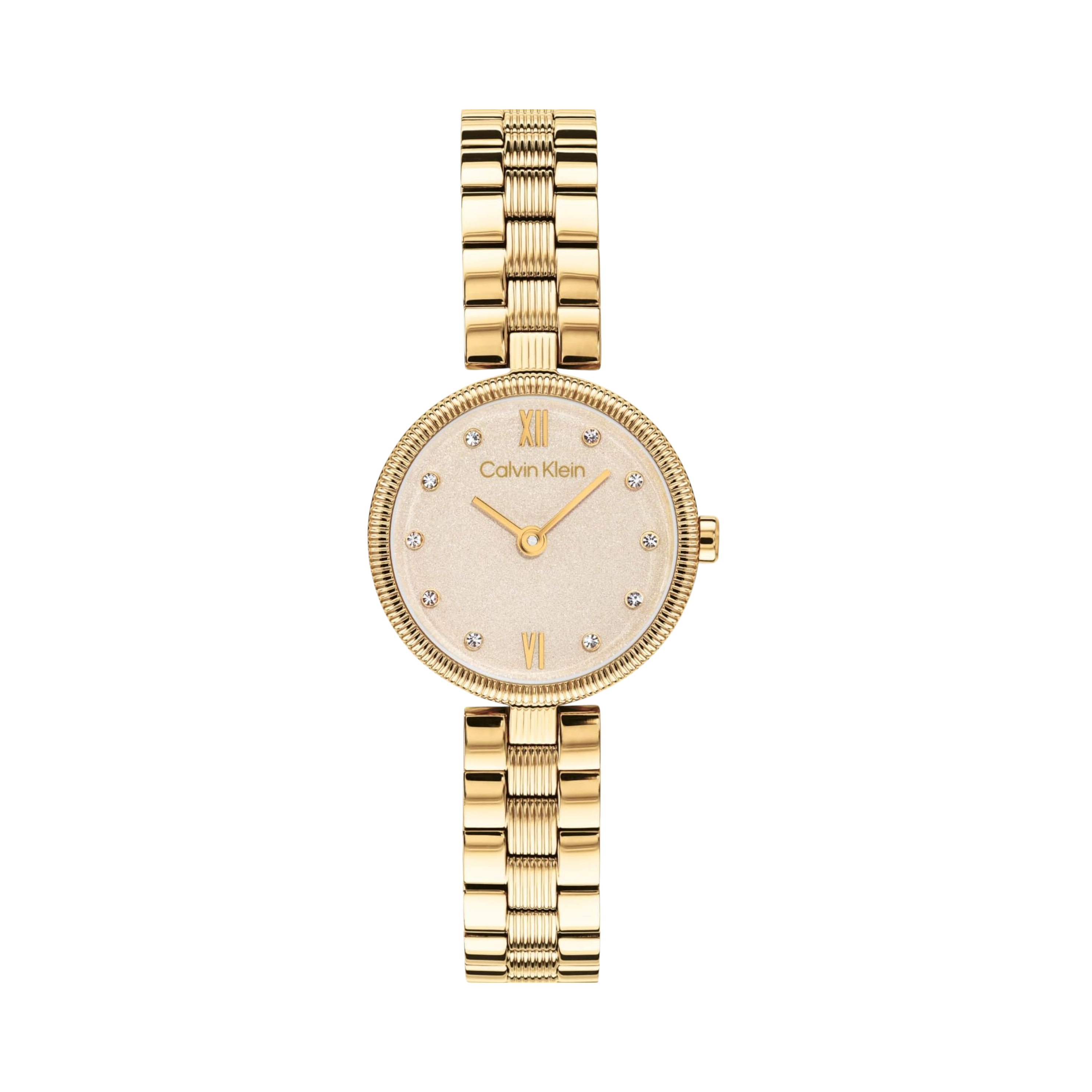 Calvin Klein Women Gleam Two Hand Quartz Watch - Gold Plated Shimmer