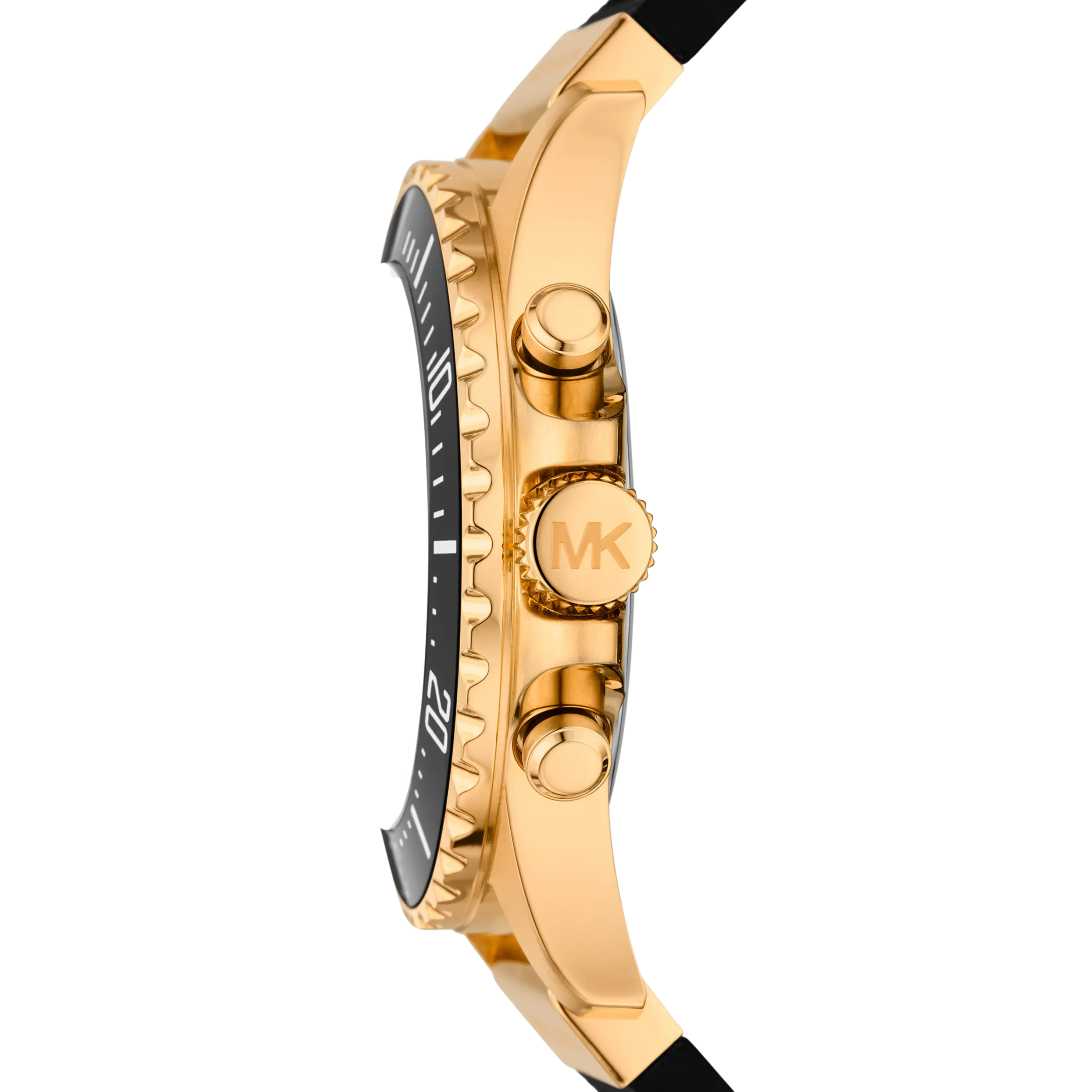Michael Kors Men Oversized Everest Gold Tone and Silicone Watch - Black