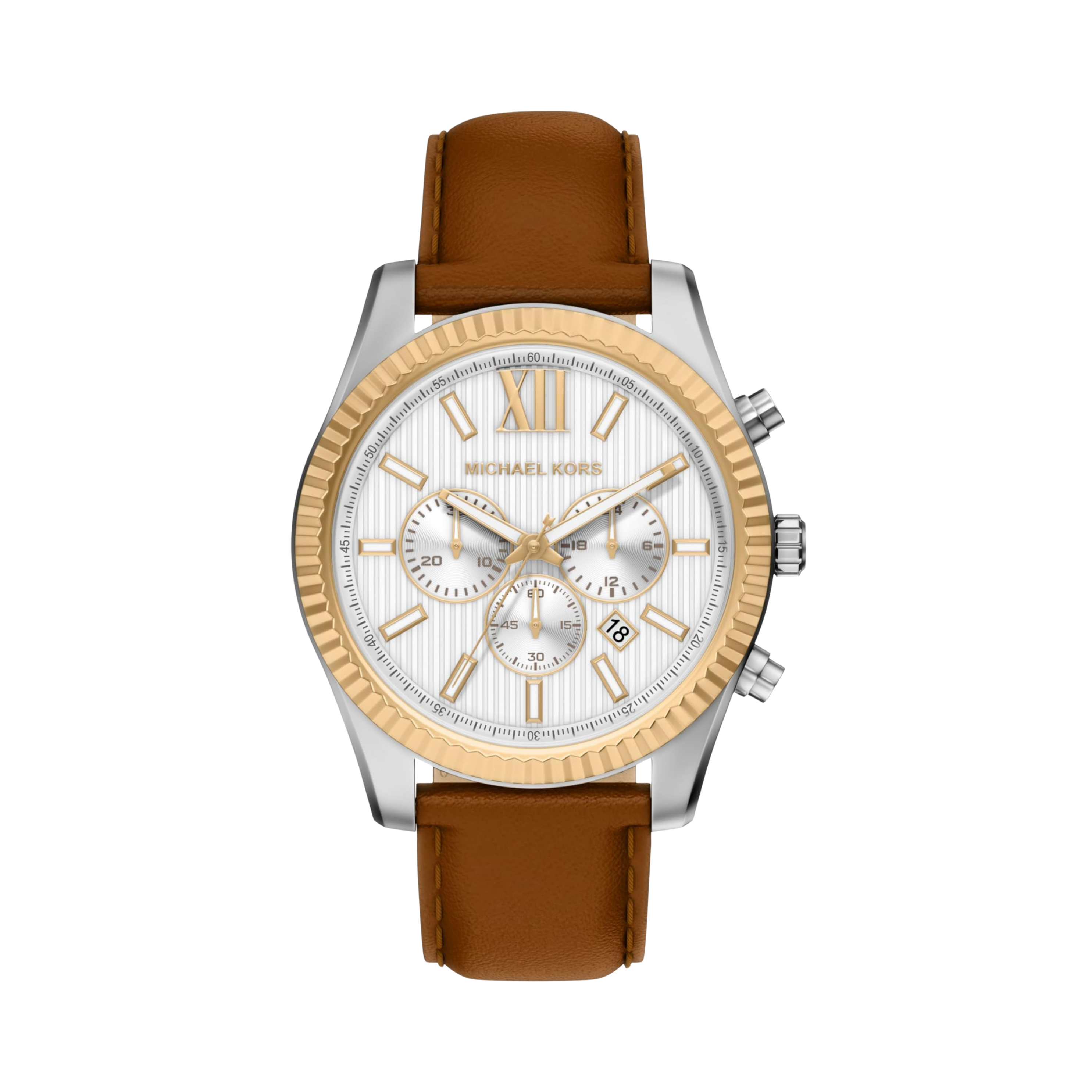 Michael Kors Men Lexington Leather Watch - Two Tone Brown