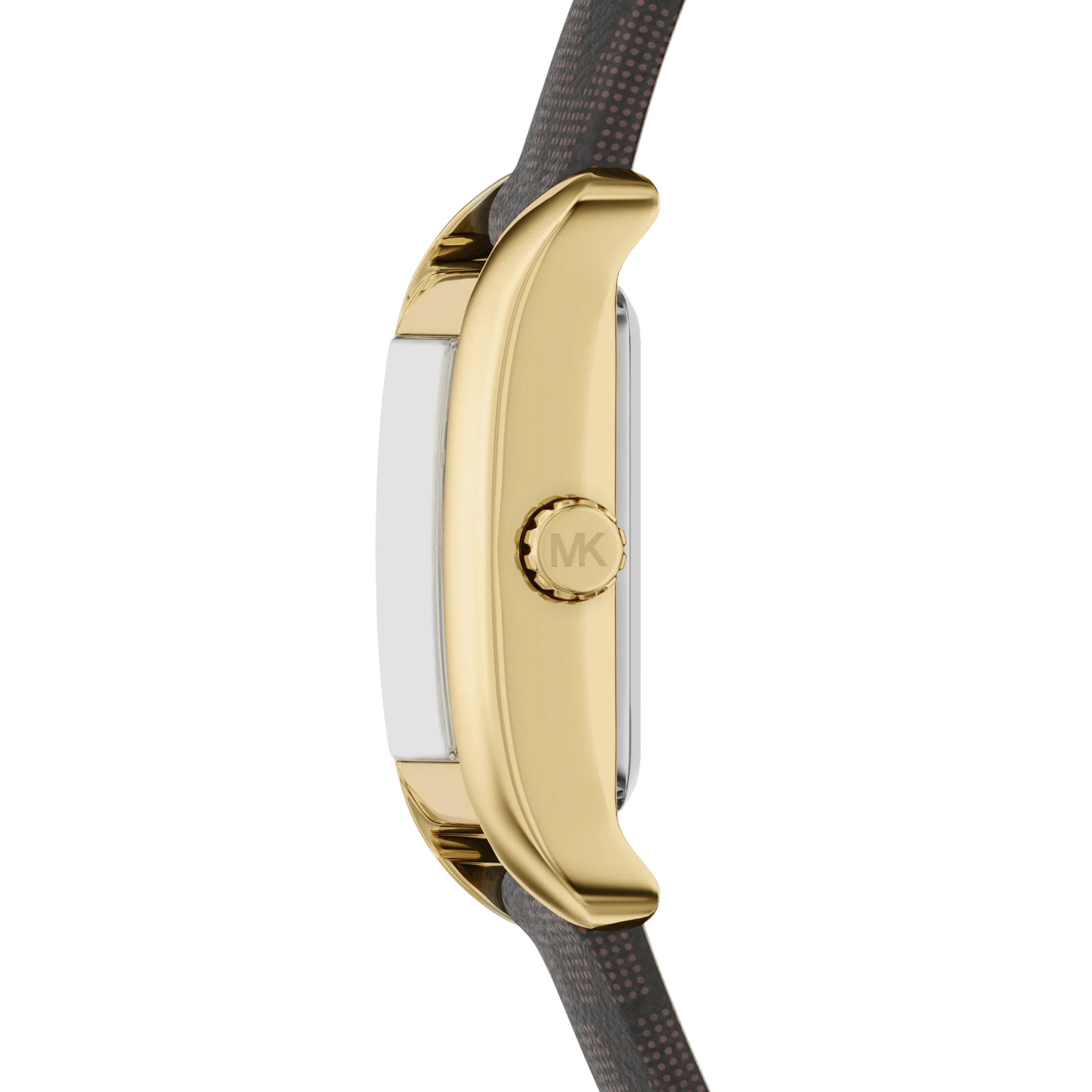 Michael Kors Women Mini Monroe Gold Tone and Logo Strap Watch - Gold