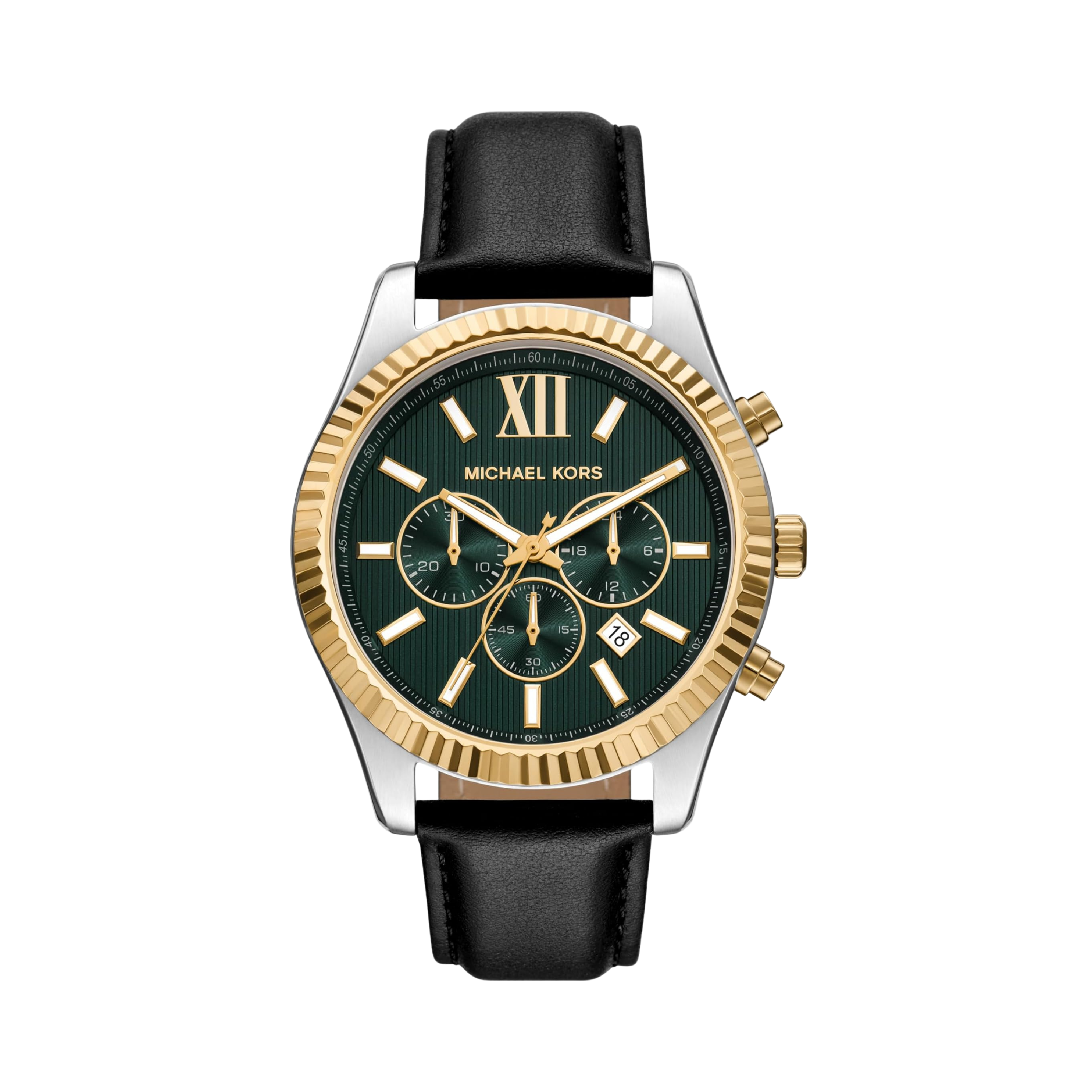 Michael Kors Men Lexington Leather Watch - Two Tone Black