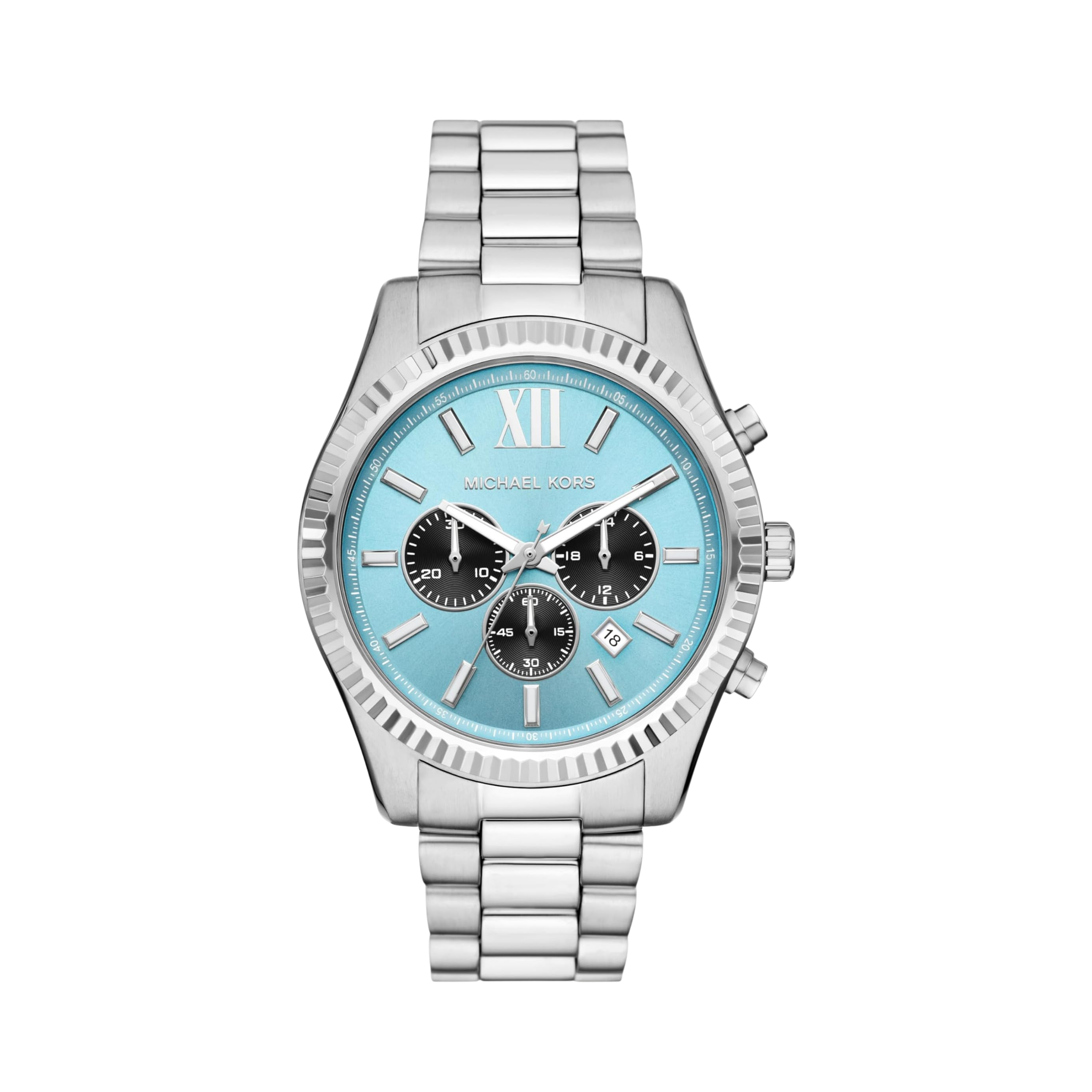 Michael Kors Men Lexington Stainless Steel Bracelet Watch - Silver Blue