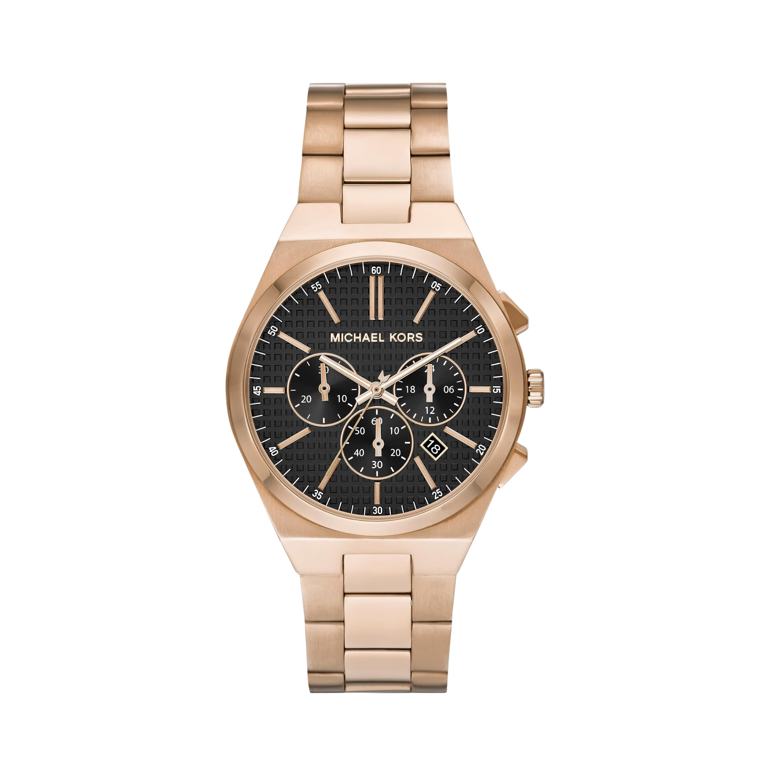Michael Kors Men Lennox Stainless Steel Chronograph Watch - Beige Gold Black