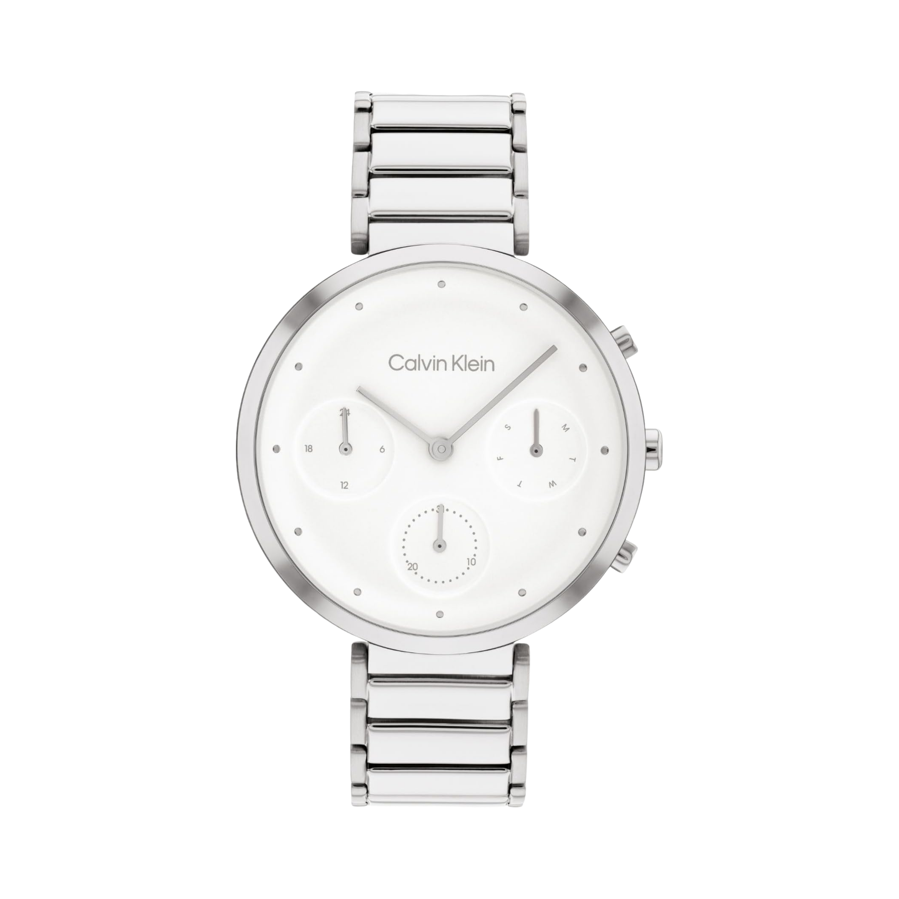 Calvin Klein Women Radiant Minimalistic T Bar Watch - White Silver