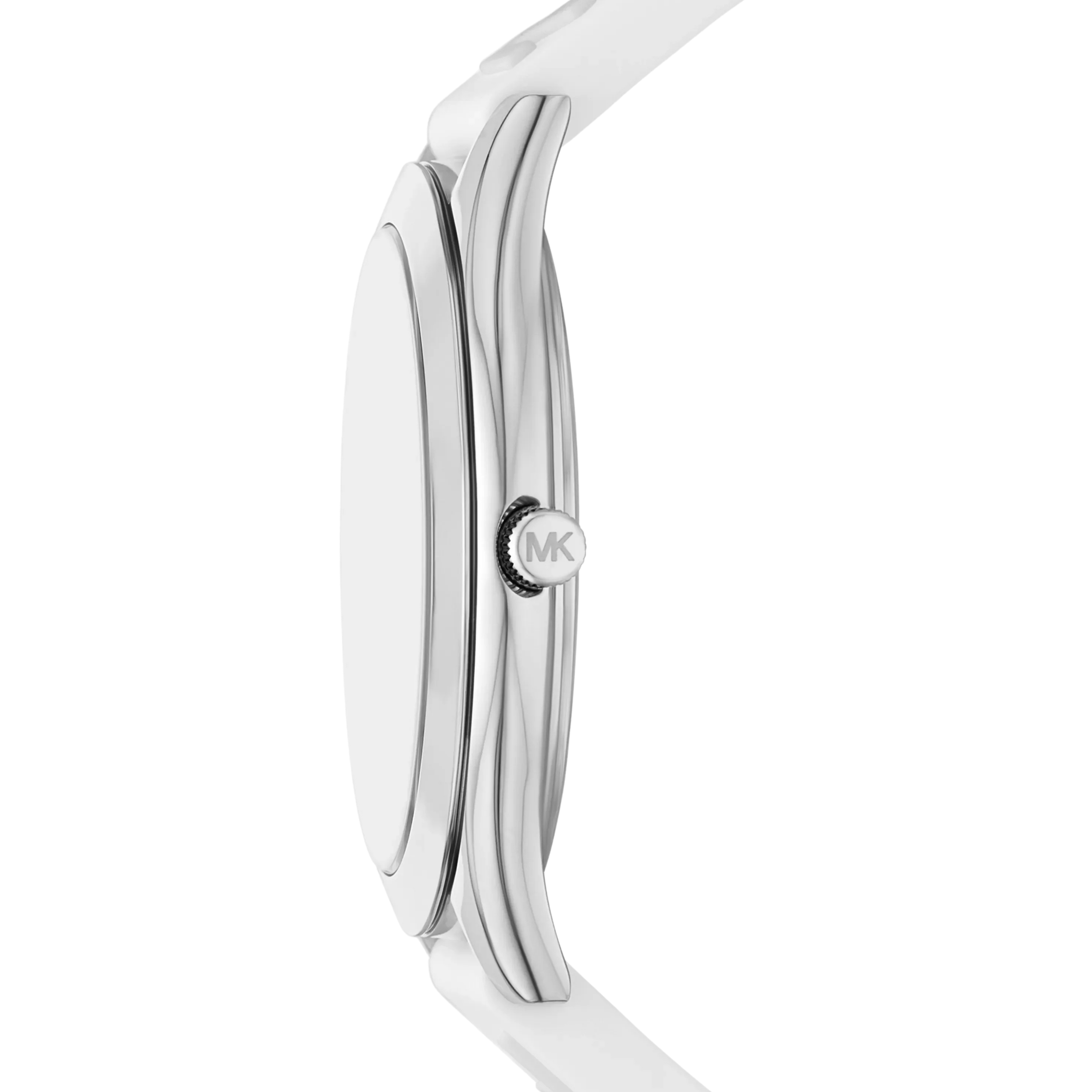 Michael Kors Women Oversized Aspyn Stainless Steel and Silicone Strap Watch - Silver