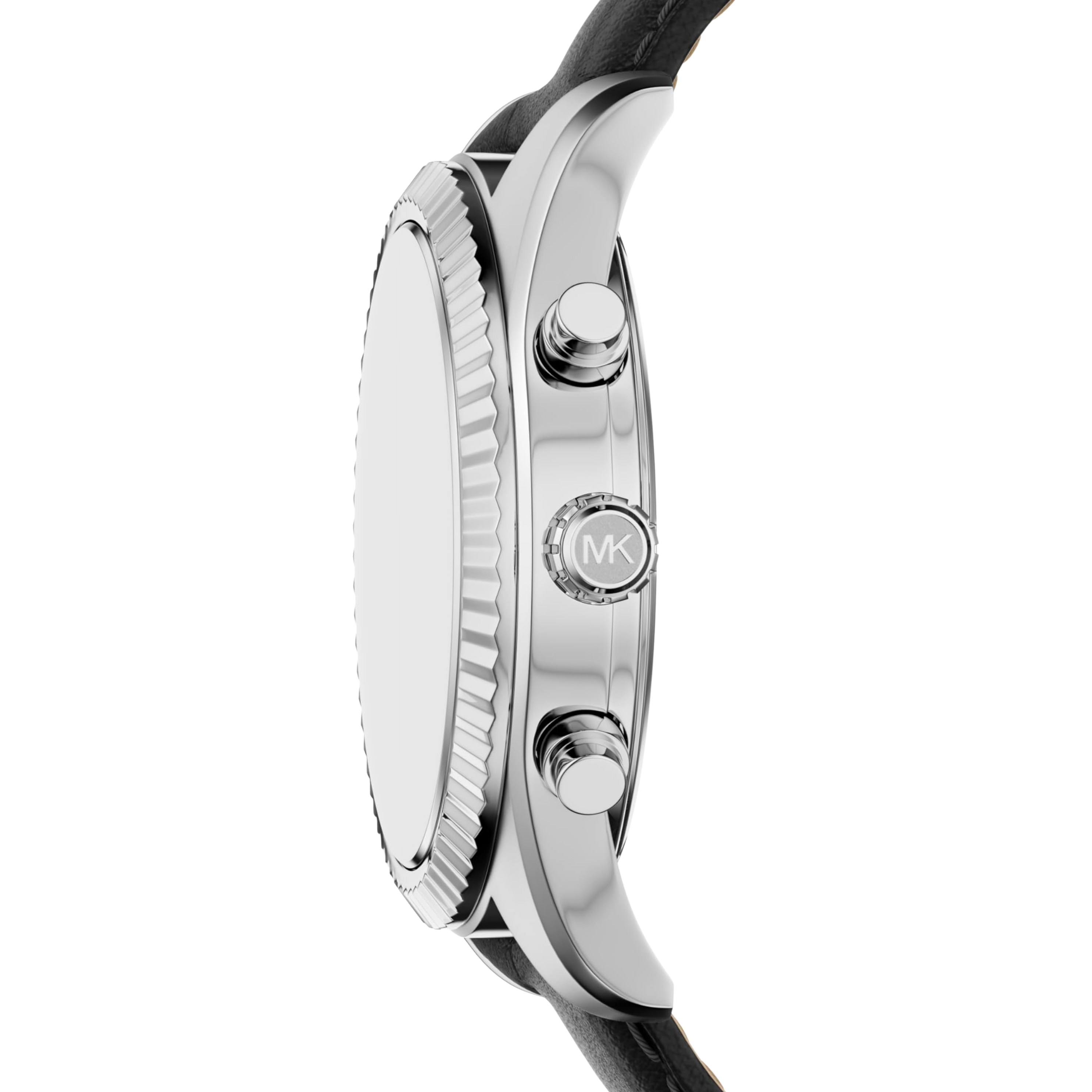Michael Kors Men Lexington Leather Watch - Silver Black