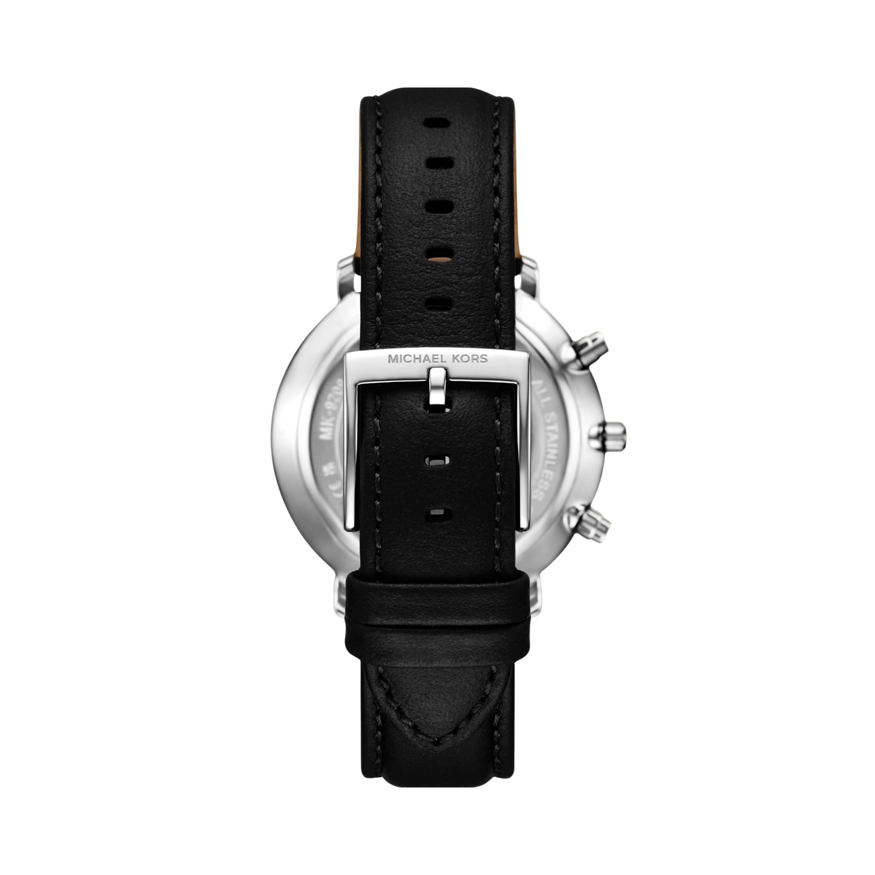Michael Kors Men Blake Leather Watch - Silver Black