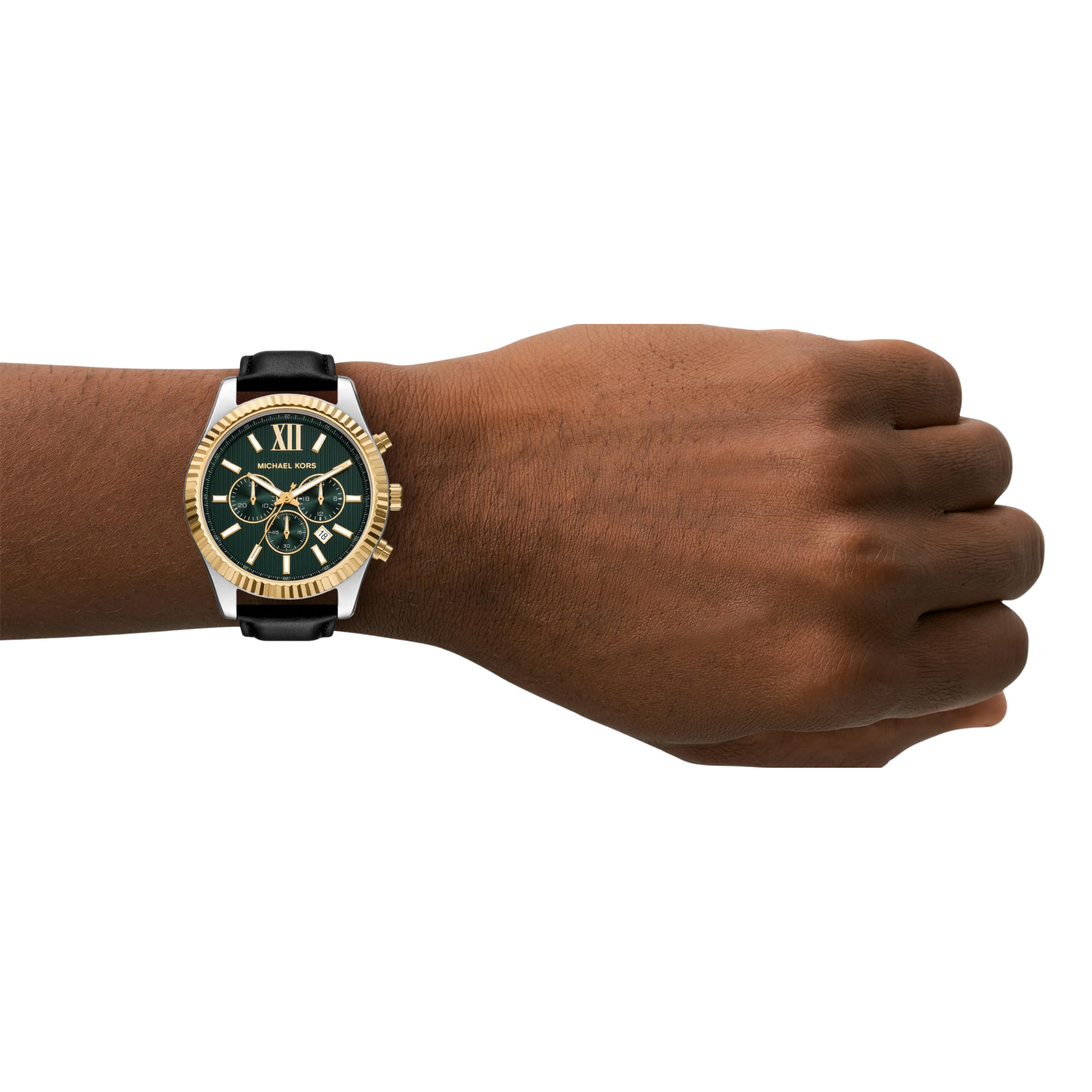 Michael Kors Men Lexington Leather Watch - Two Tone Black