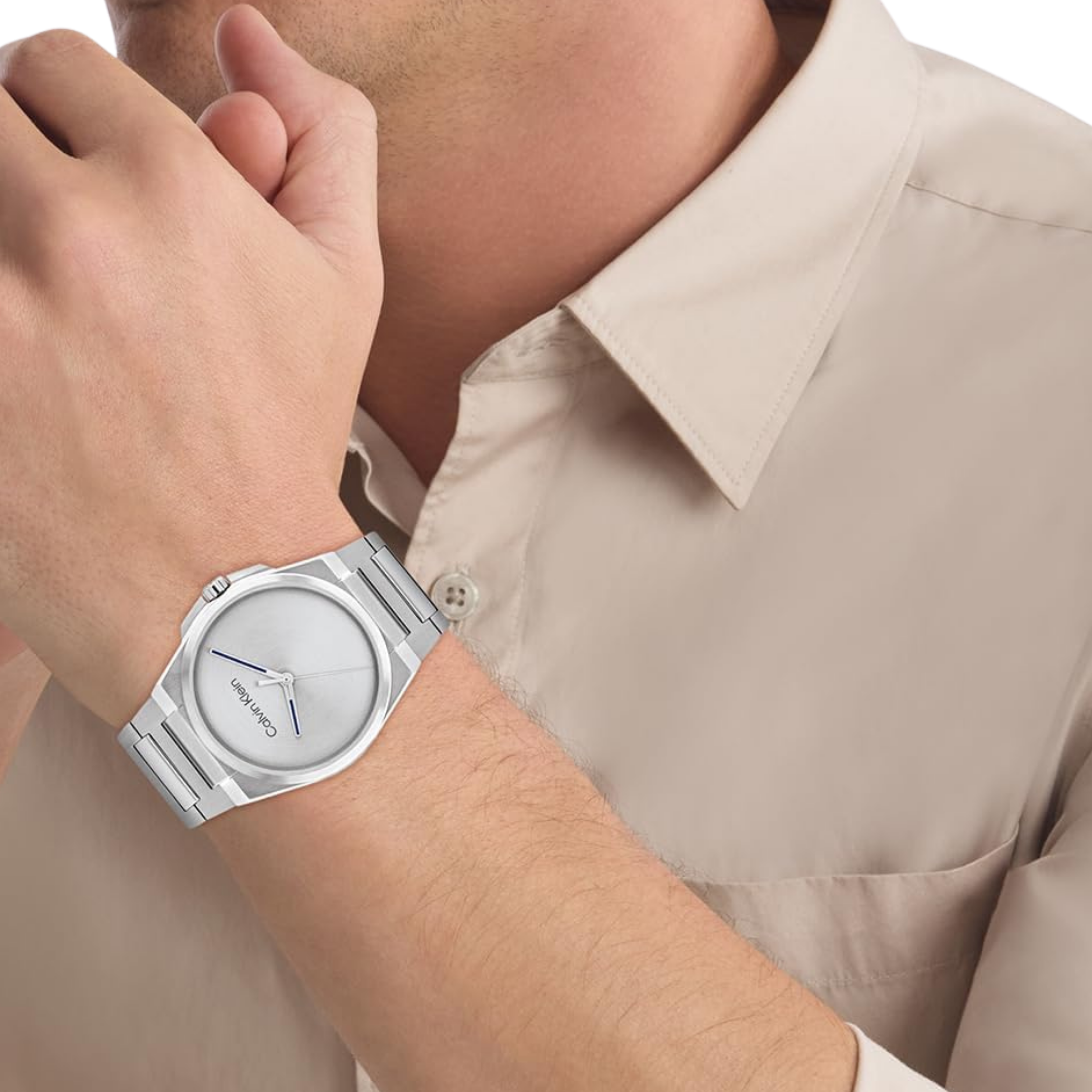 Calvin Klein Men Meta Minimal 3H Watch - Silver