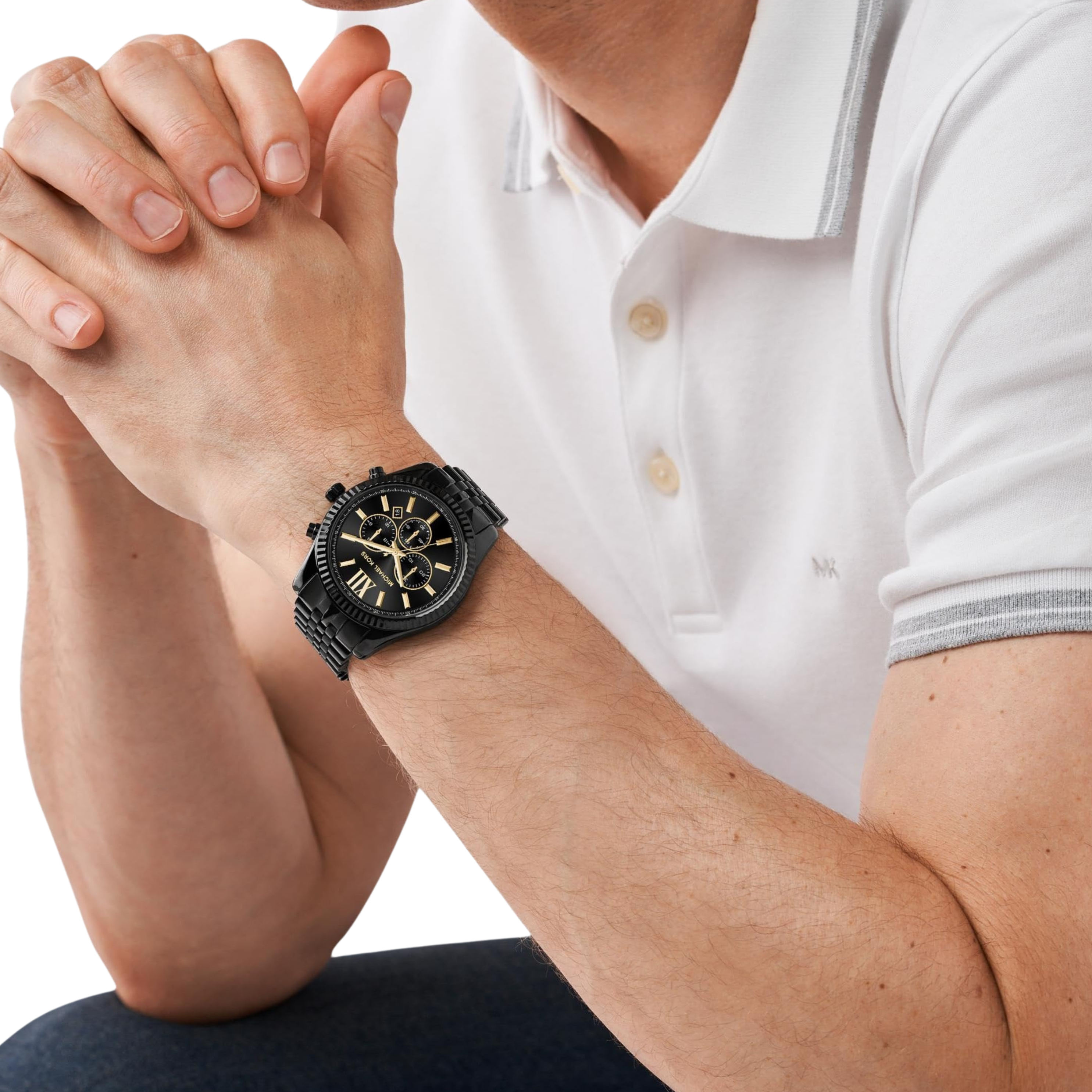 Michael Kors Men Lexington Stainless Steel Bracelet Watch - Black Gold