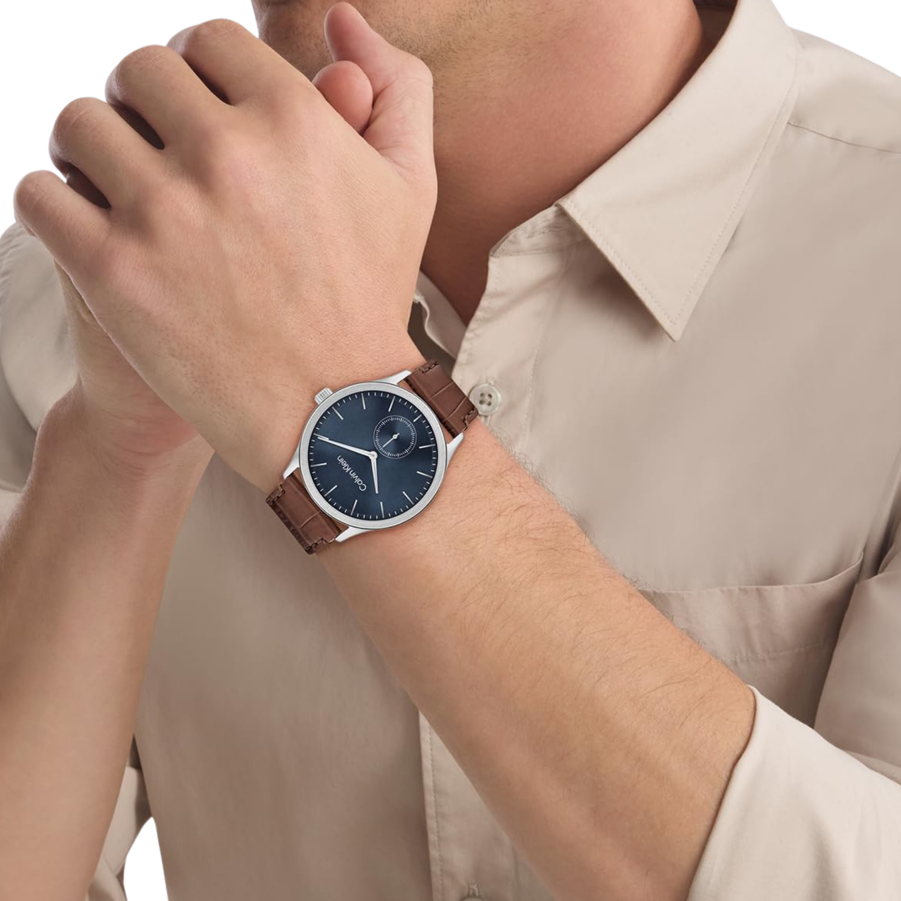 Calvin Klein Men Tailored Quartz Watch - Brown Blue