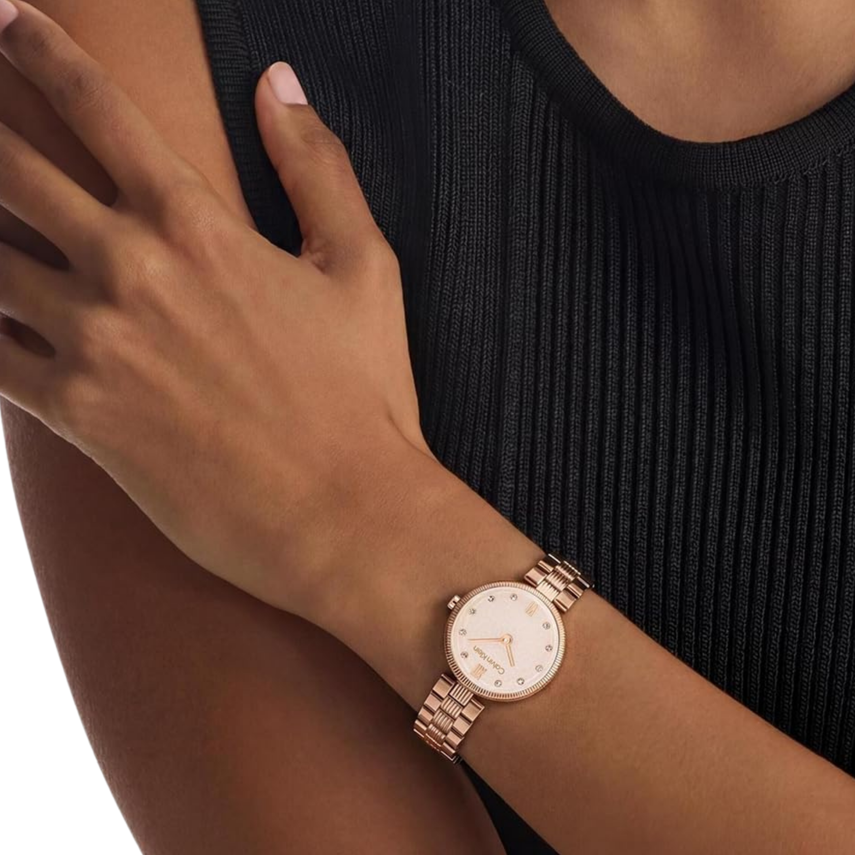 Calvin Klein Women Gleam Two Hand Quartz Watch - Rose Gold Shimmer